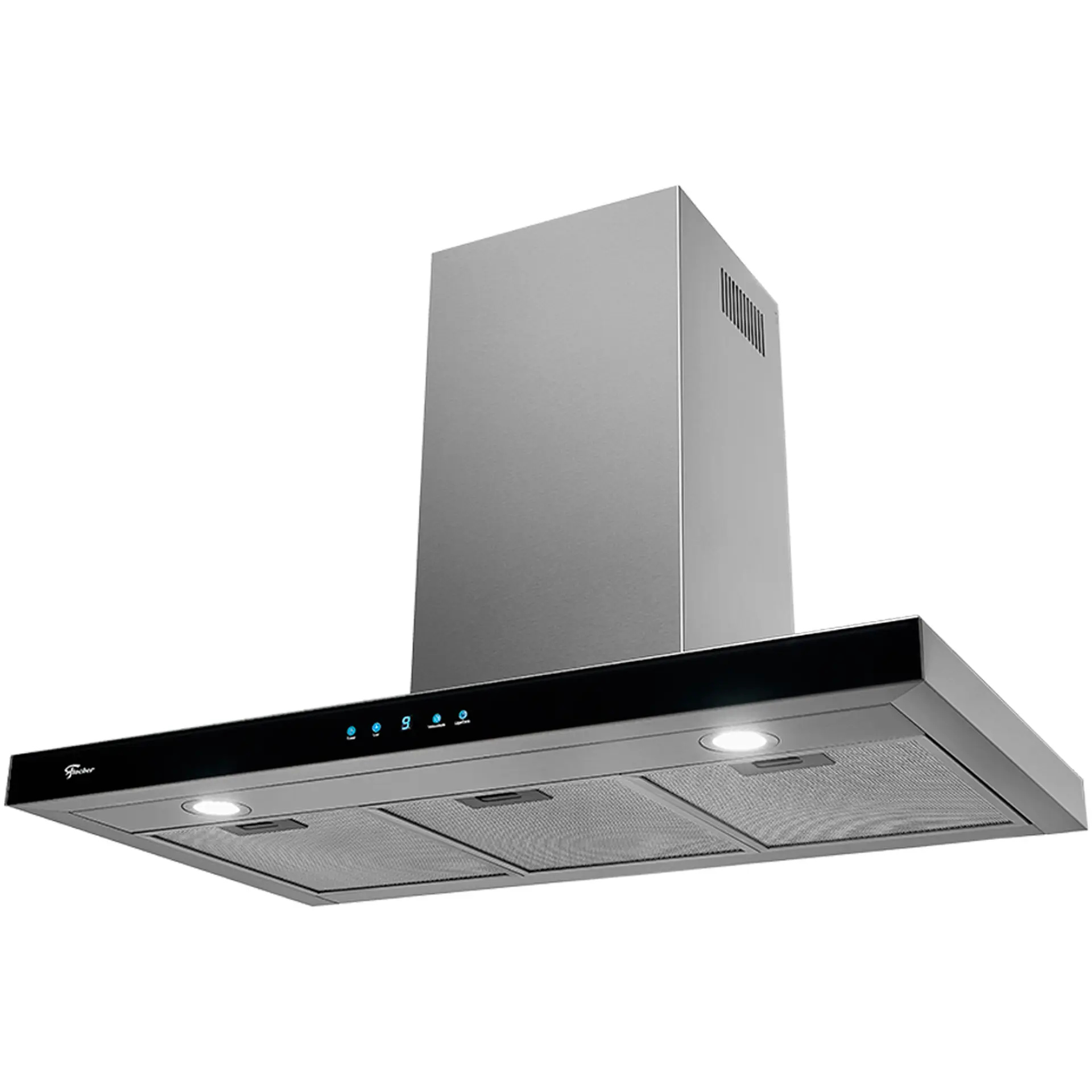 Coifa de Parede Fischer Infinity 90cm 6 Bocas Painel em Vidro Temperado - Inox - 110 Volts
