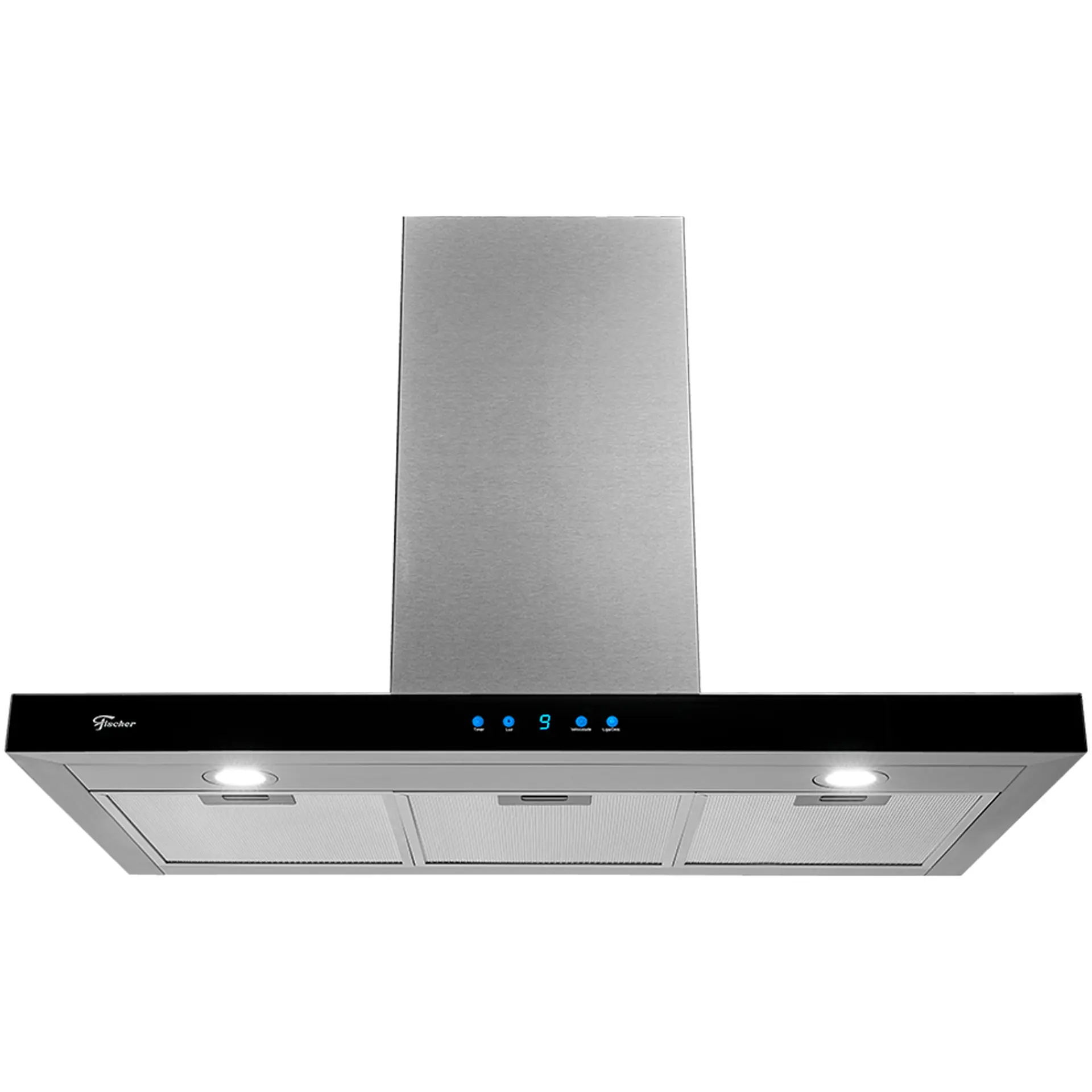 Coifa de Parede Fischer Infinity 90cm 6 Bocas Painel em Vidro Temperado - Inox - 110 Volts