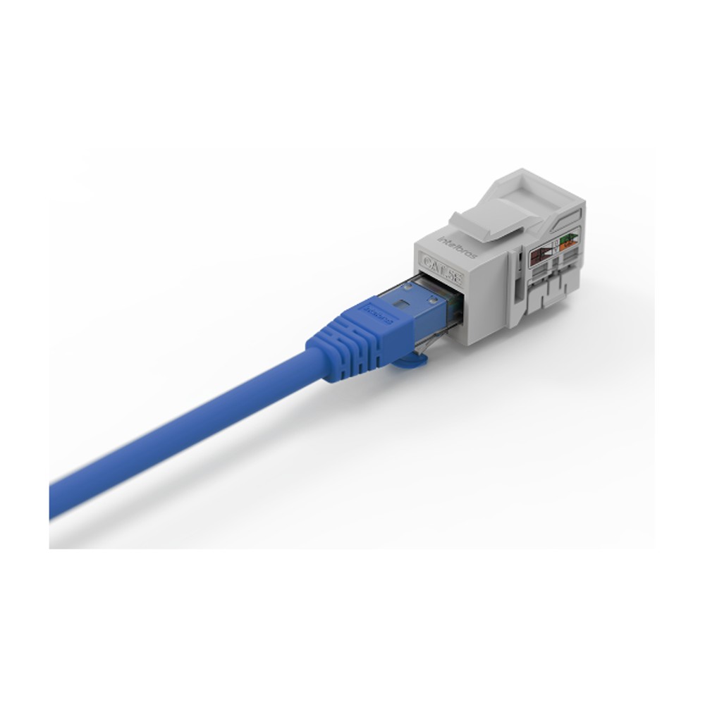 Conector RJ45 Fêmea 90° Cat5e Keystone Jack Intelbras