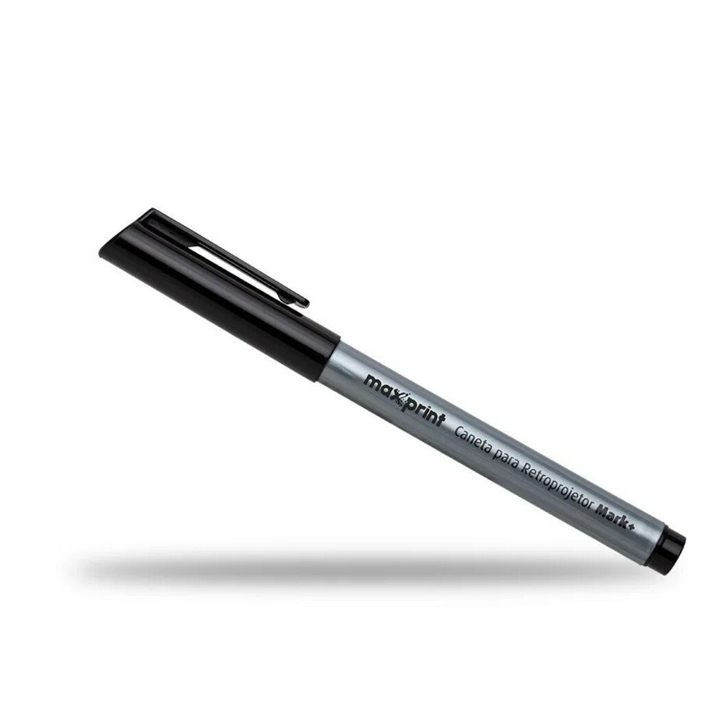 Caneta Retroprojetor 2,0mm Preto Maxprint Caixa com 12 Unidades - 709051