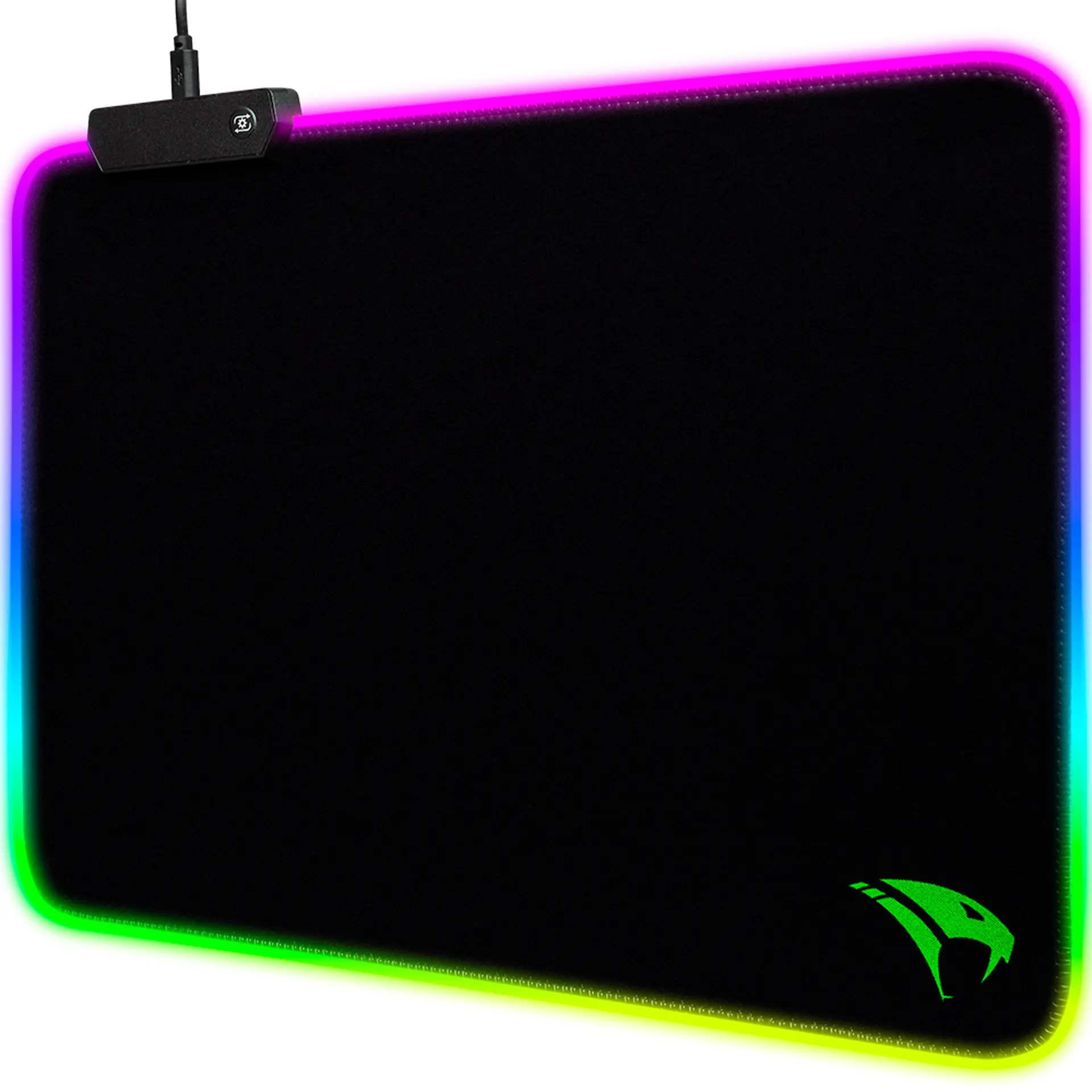 Mouse Pad Gamer Viper Pro Naja Antiderrapante Com RGB 36,5x 26,5cm - Preto
