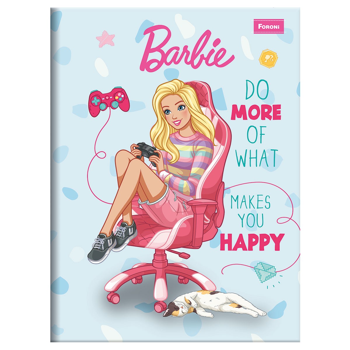Caderno Brochura Foroni Barbie Capa Dura 80 Folhas Sortido