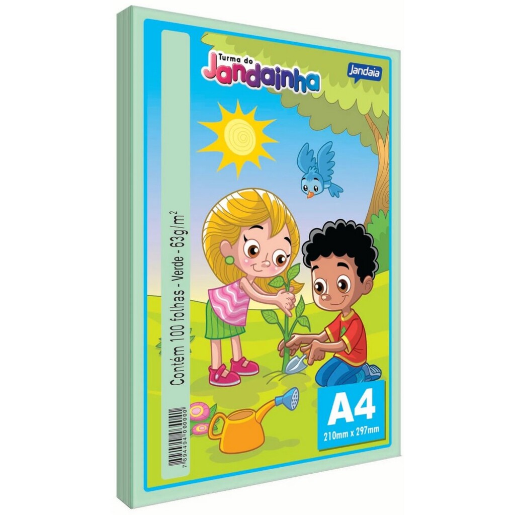 Papel A4 Verde Jandainha 75GR Resma com 100 Folhas - 56735A