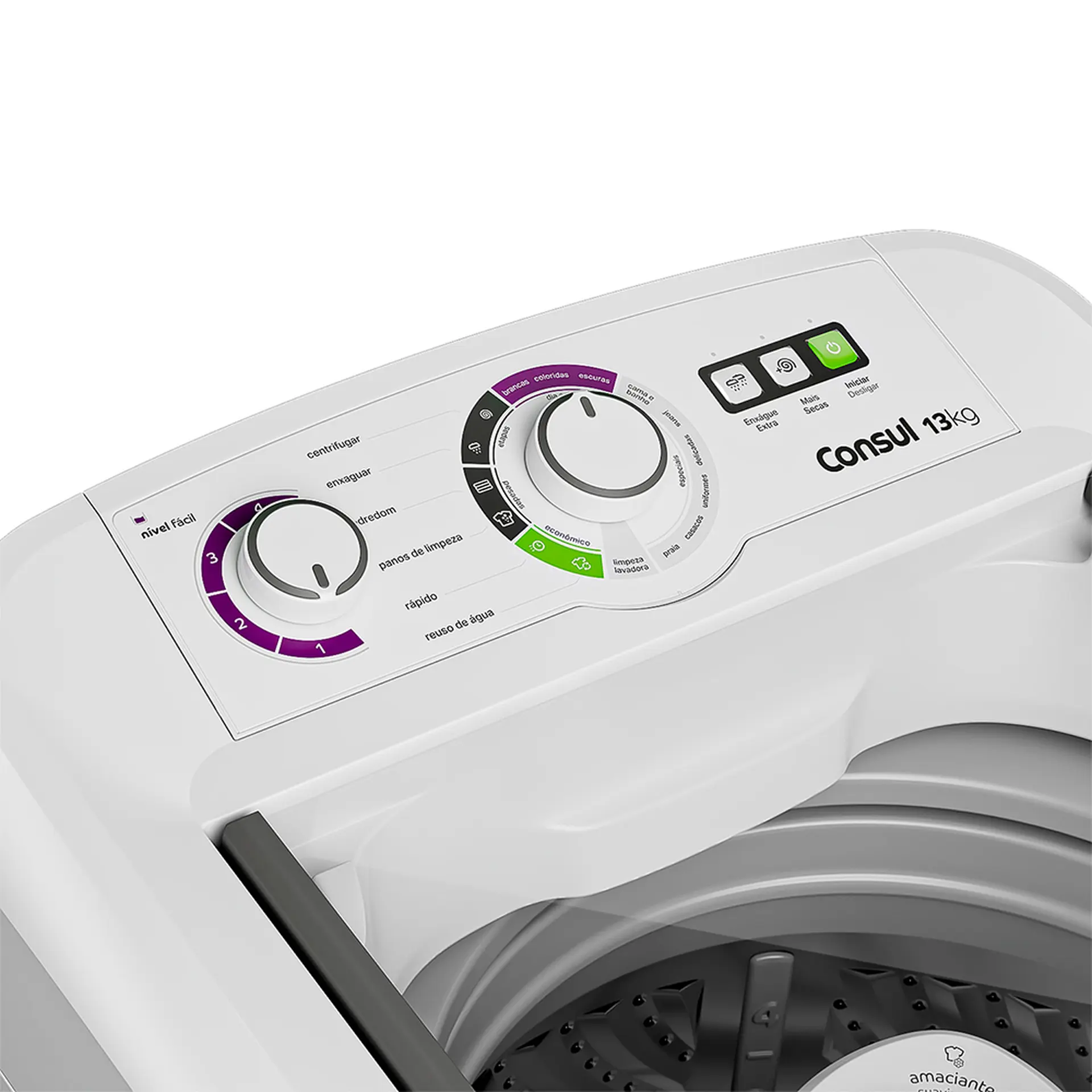 Máquina de Lavar Consul 13kg Automática CWH13AB - Branco - 110 Volts