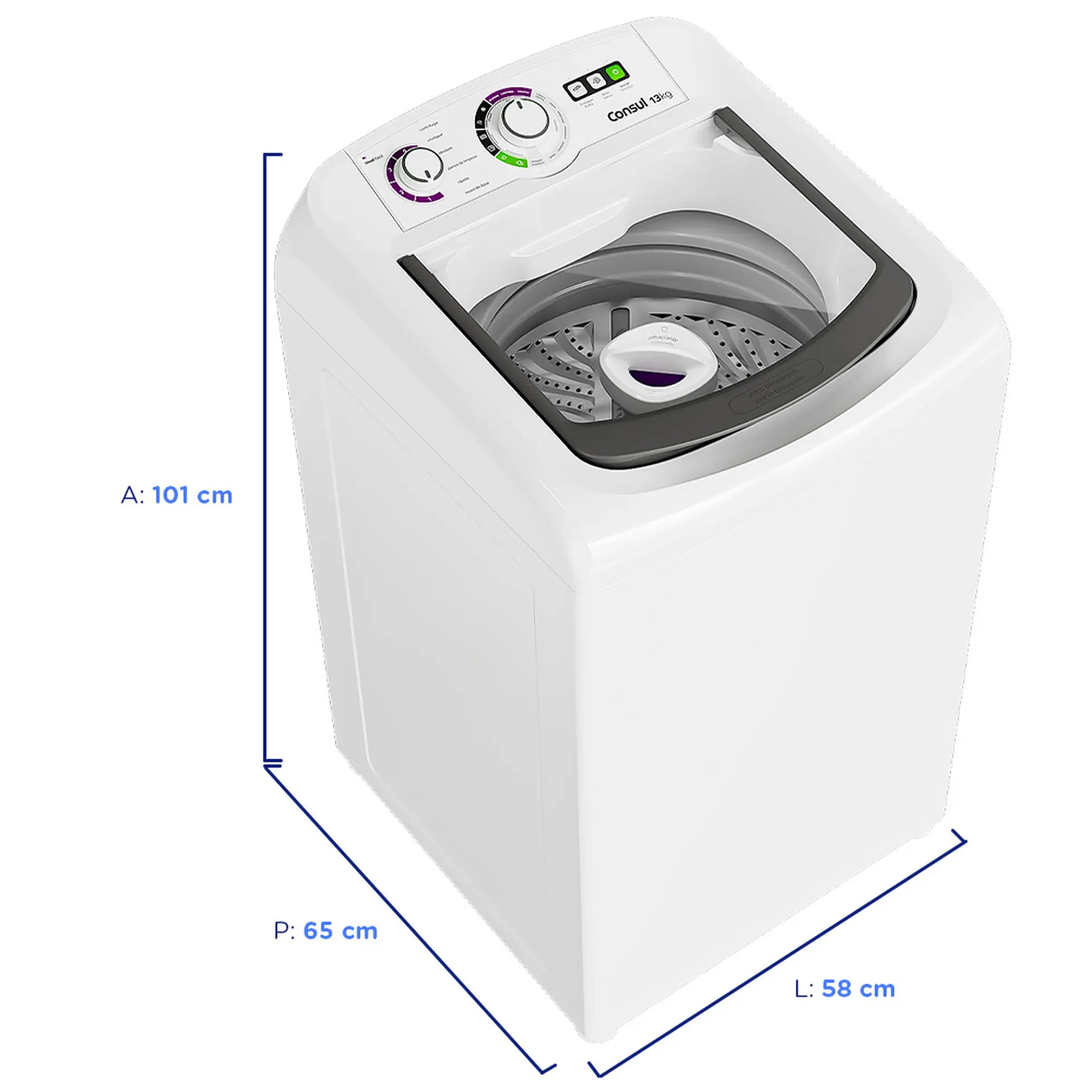 Máquina de Lavar Consul 13kg Automática CWH13AB - Branco - 110 Volts