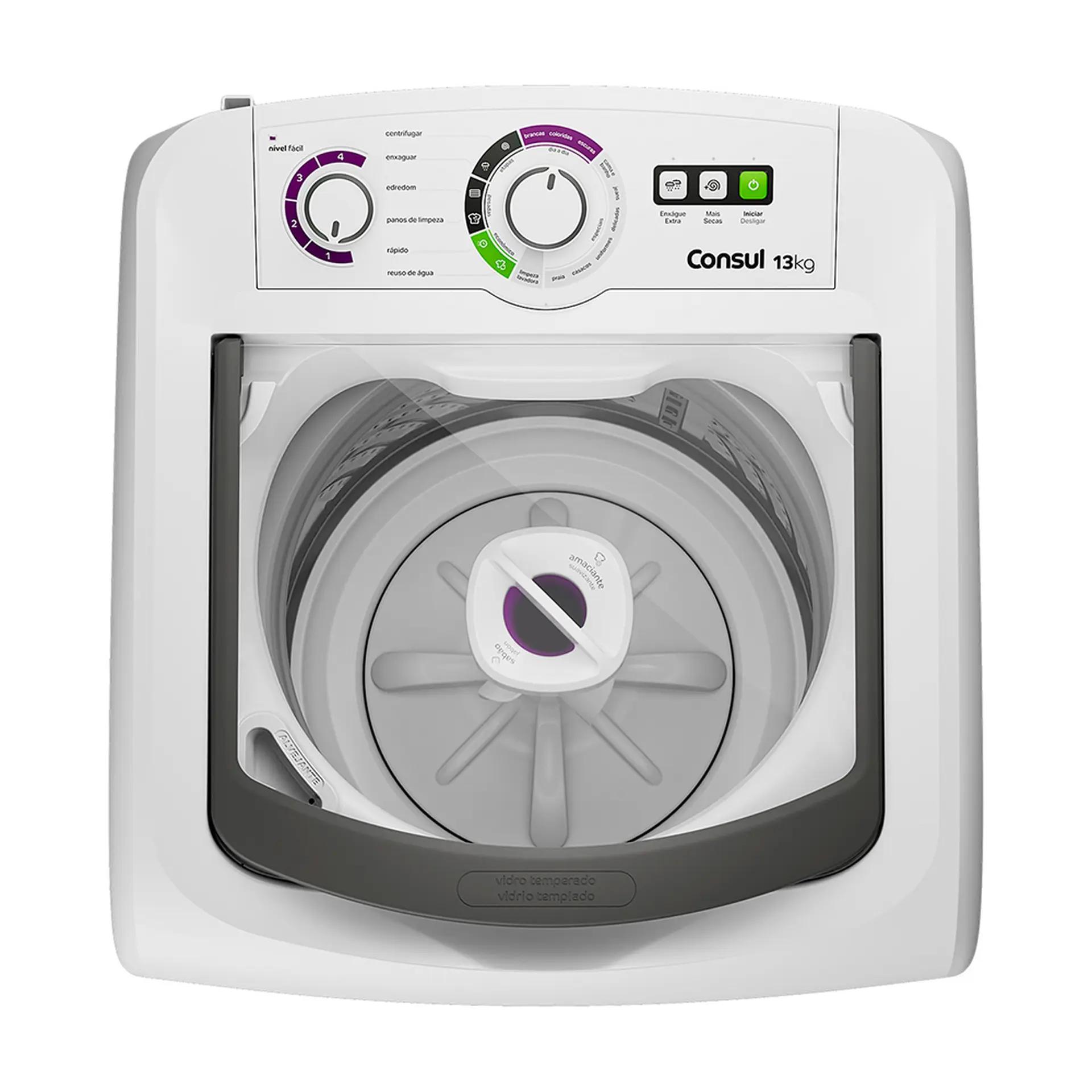Máquina de Lavar Consul 13kg Automática CWH13AB - Branco - 110 Volts
