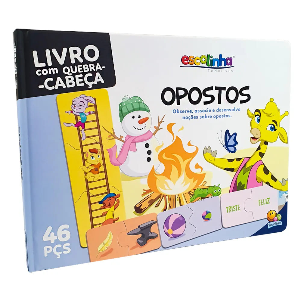 Livro Todolivro Escolinha Quebra Cabeça Opostos
