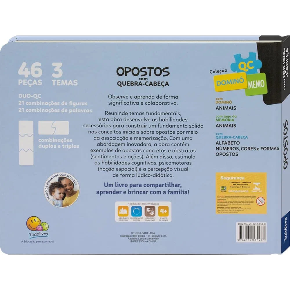 Livro Todolivro Escolinha Quebra Cabeça Opostos