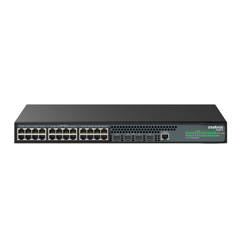 Switch Gerenciável 24 Portas 4P SFP 10000 BASE-X S2328G B Intelbras