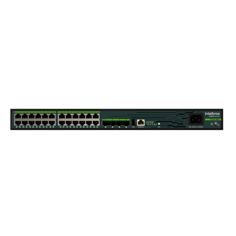 Switch Gerenciável 24 Portas 4P SFP S3028G PB Max Intelbras