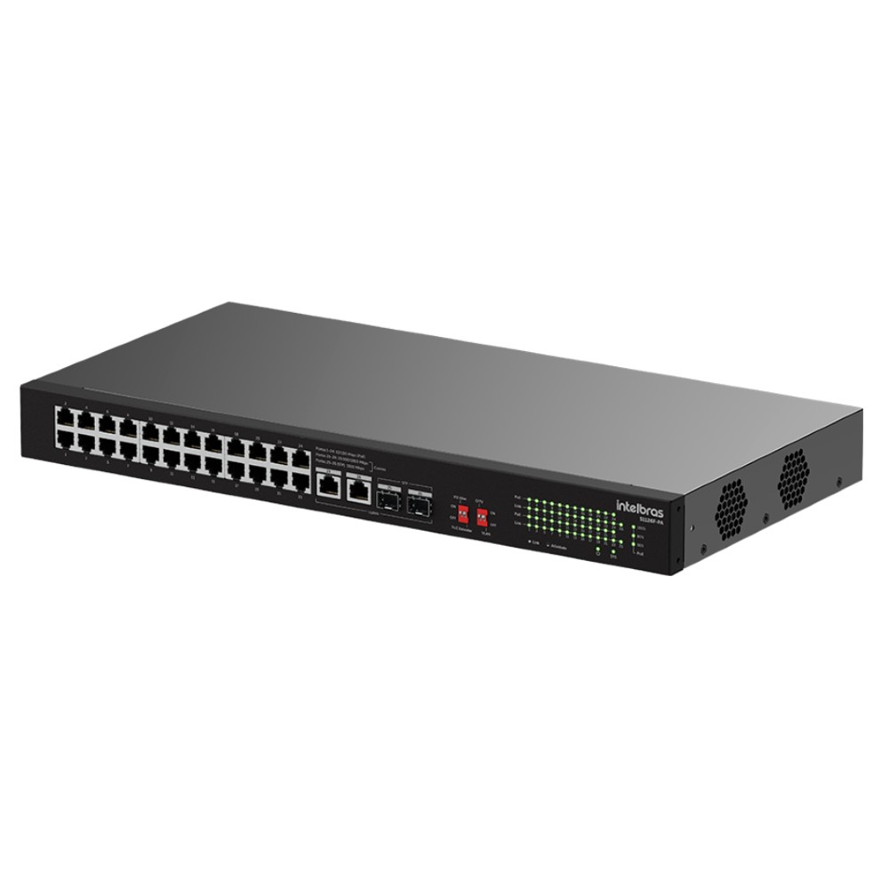 Switch Não Gerenciável Fast Ethernet PoE 24 Portas S1126F PA Intelbras