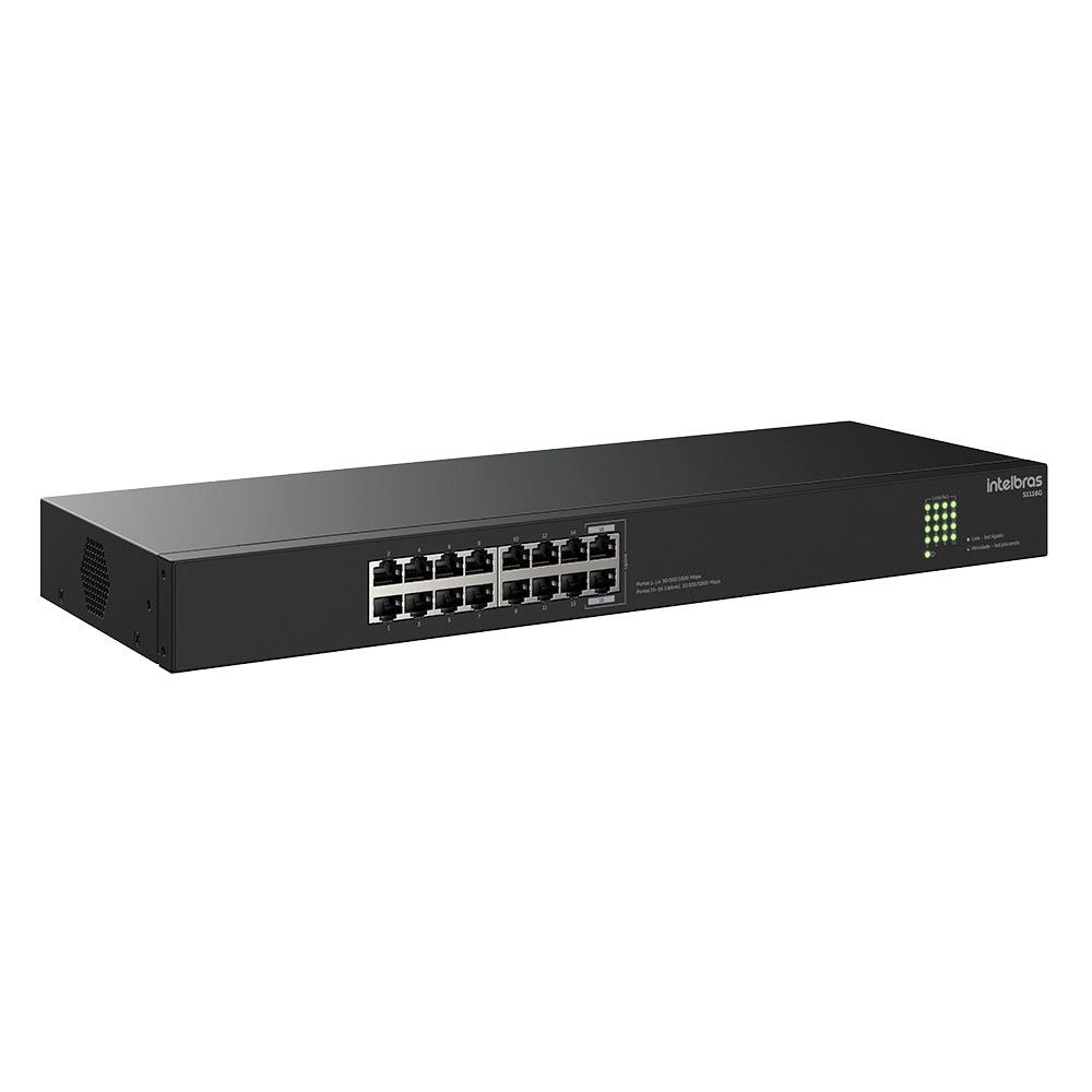 Switch Não Gerenciável 16 Portas 1000 Mbps S1116G Intelbras