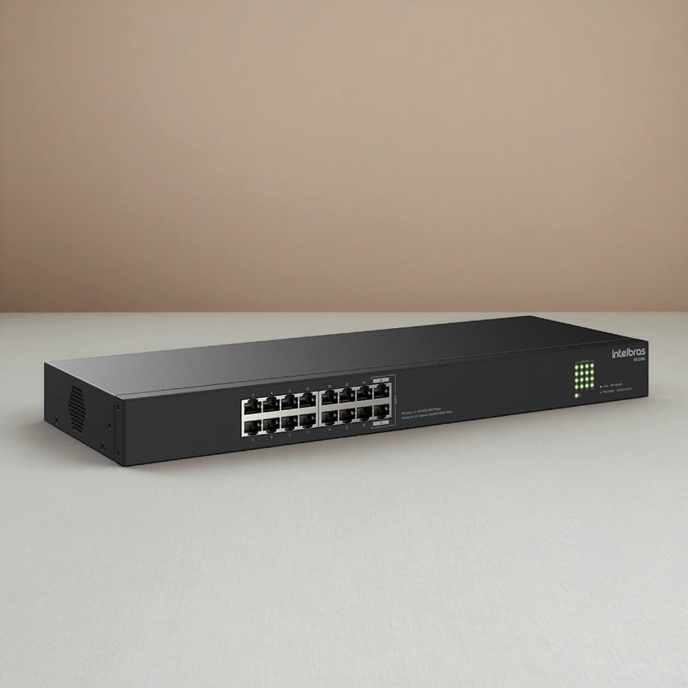Switch Não Gerenciável 16 Portas 1000 Mbps S1116G Intelbras