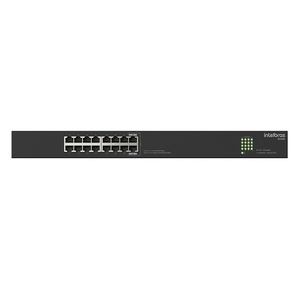 Switch Não Gerenciável 16 Portas 1000 Mbps S1116G Intelbras