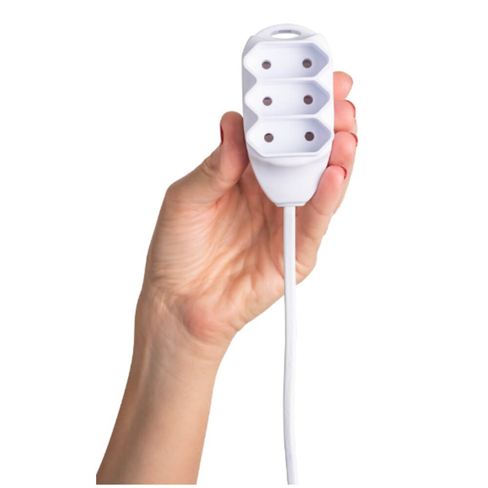 Extensão Elétrica 3 Tomadas 2 Pinos 10A 10m Branca EXT 2010 Intelbras