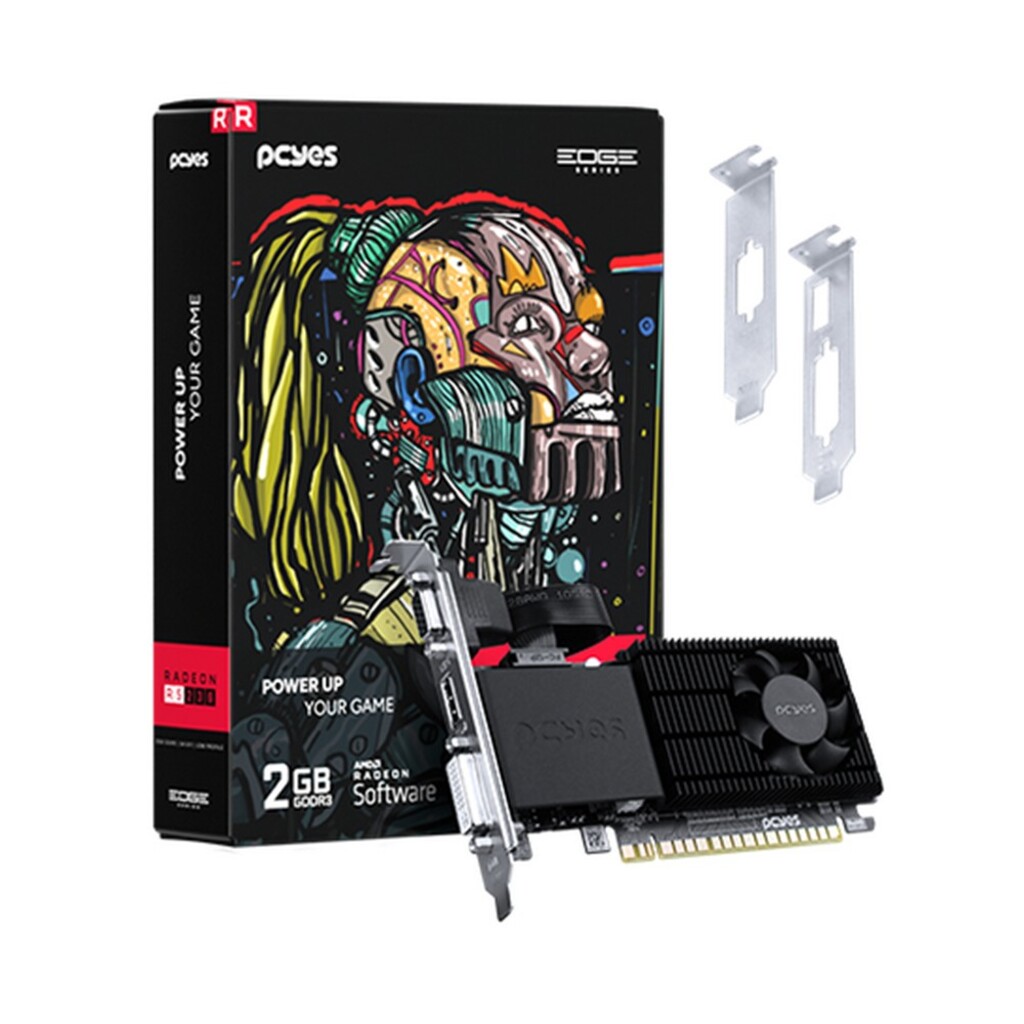 Placa de Video Pcyes Radeon R5 220 2GB GDDR3 64Bits HDMI DVI VGA PPER5DR3LPBR
