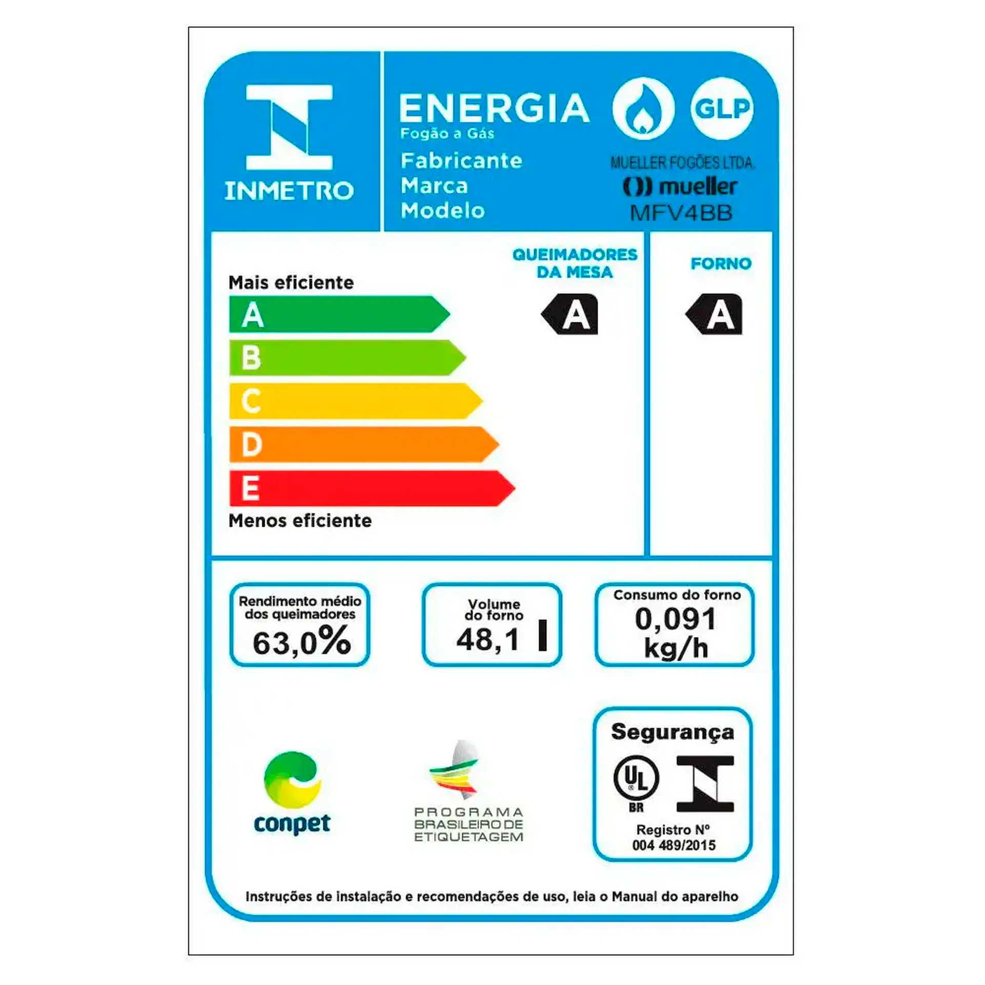 Fogão Mueller MFV4BB 4 Bocas Automático Mesa de Vidro Forno Total Clean - Preto - Bivolt