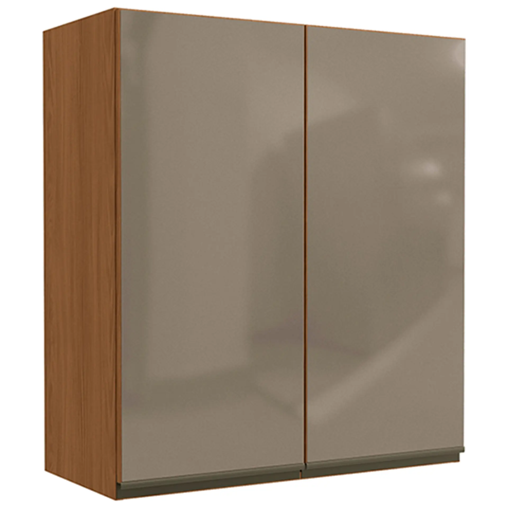 Armário Aéreo 2 Portas com Vidro 80cm MDP Maxxi Kappesberg - Canela