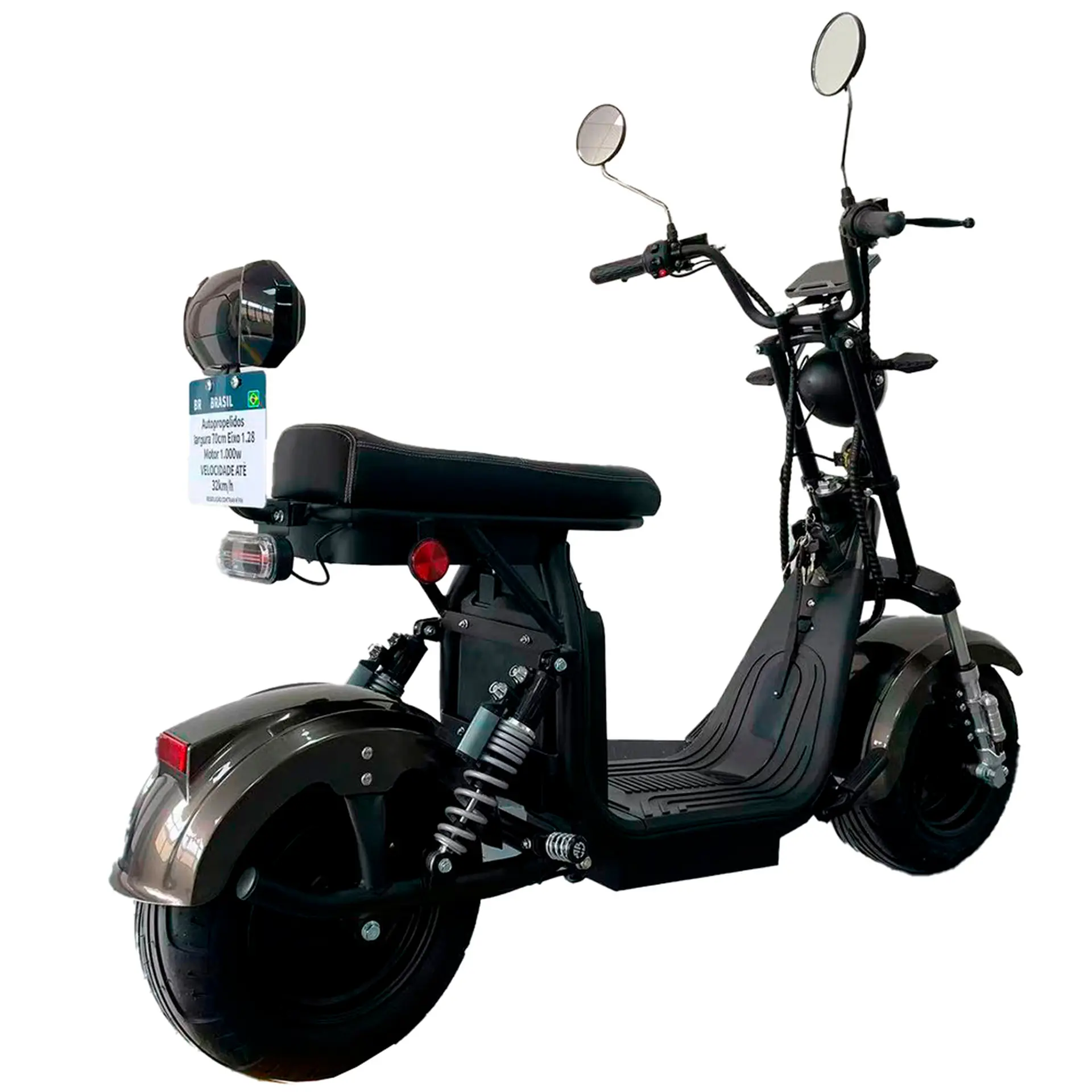 Scooter Elétrica Aro 10 EcoFlash Force 1000W Freio a Disco Hidráulico - Preto - Bivolt