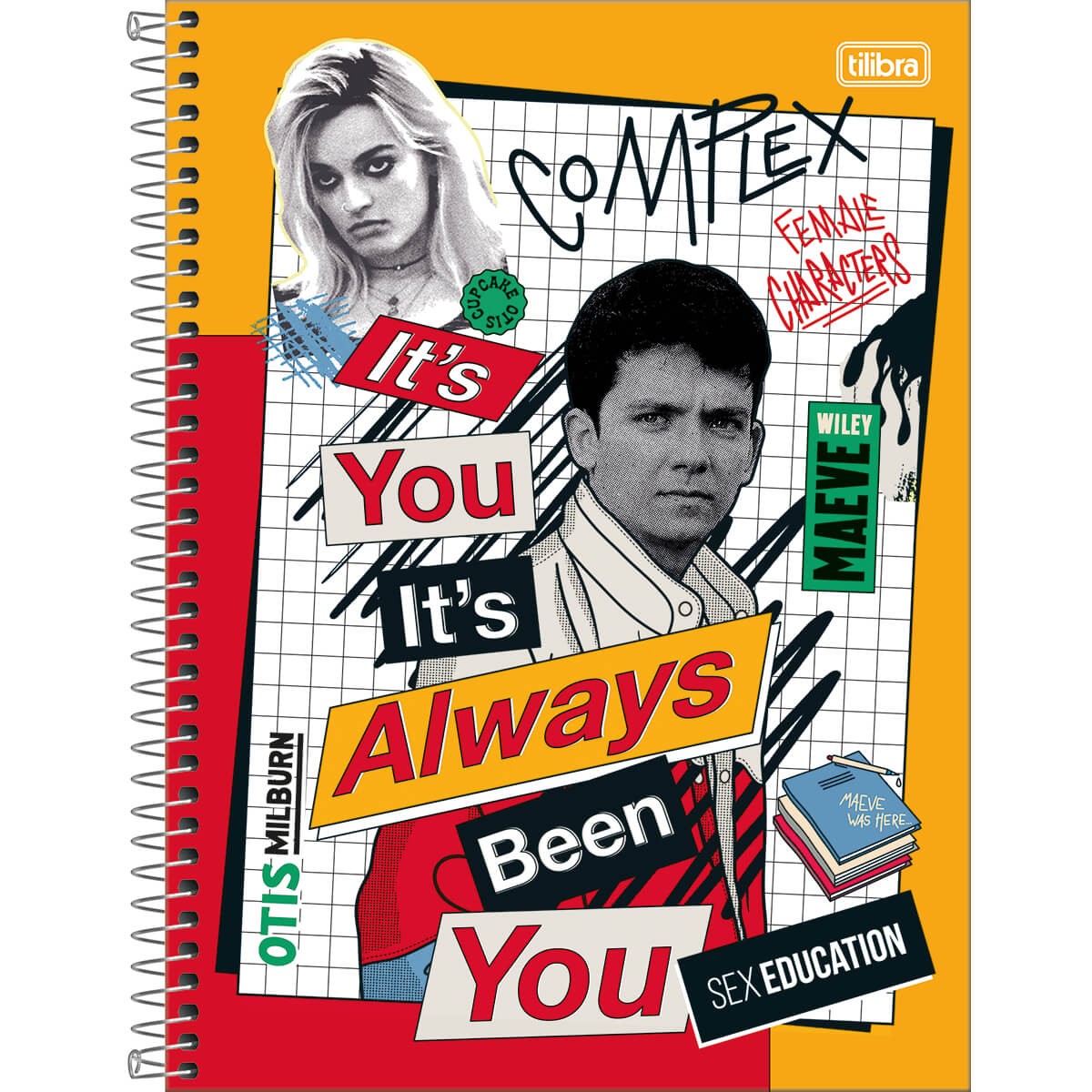 Caderno Espiral Tilibra Capa Dura Universitário Sex Education 80 Folhas 1x1 Sortido