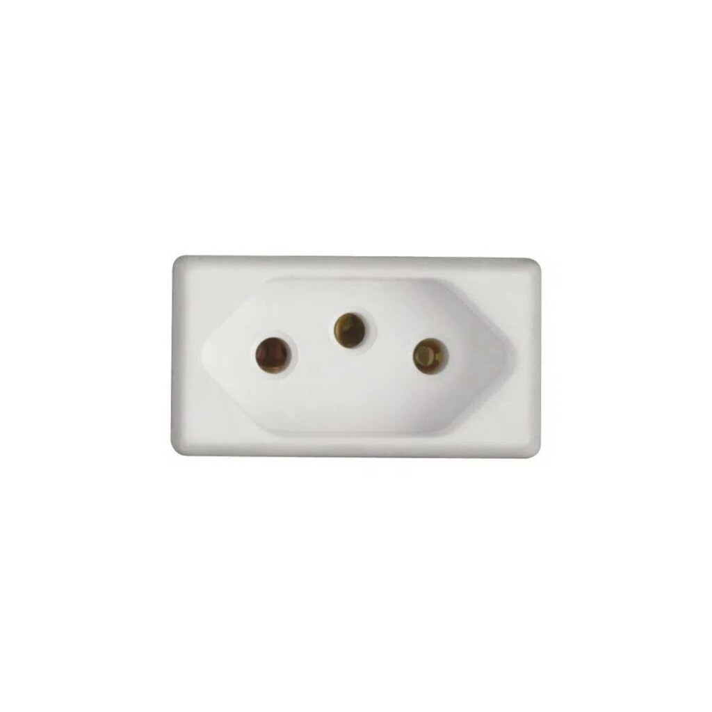Tomada Módulo 2 Pinos + Terra 20A Tramontina Liz, Lux2, Giz, Tablet, Lizflex, Plastibox e Conduletes Branco - 57115/038
