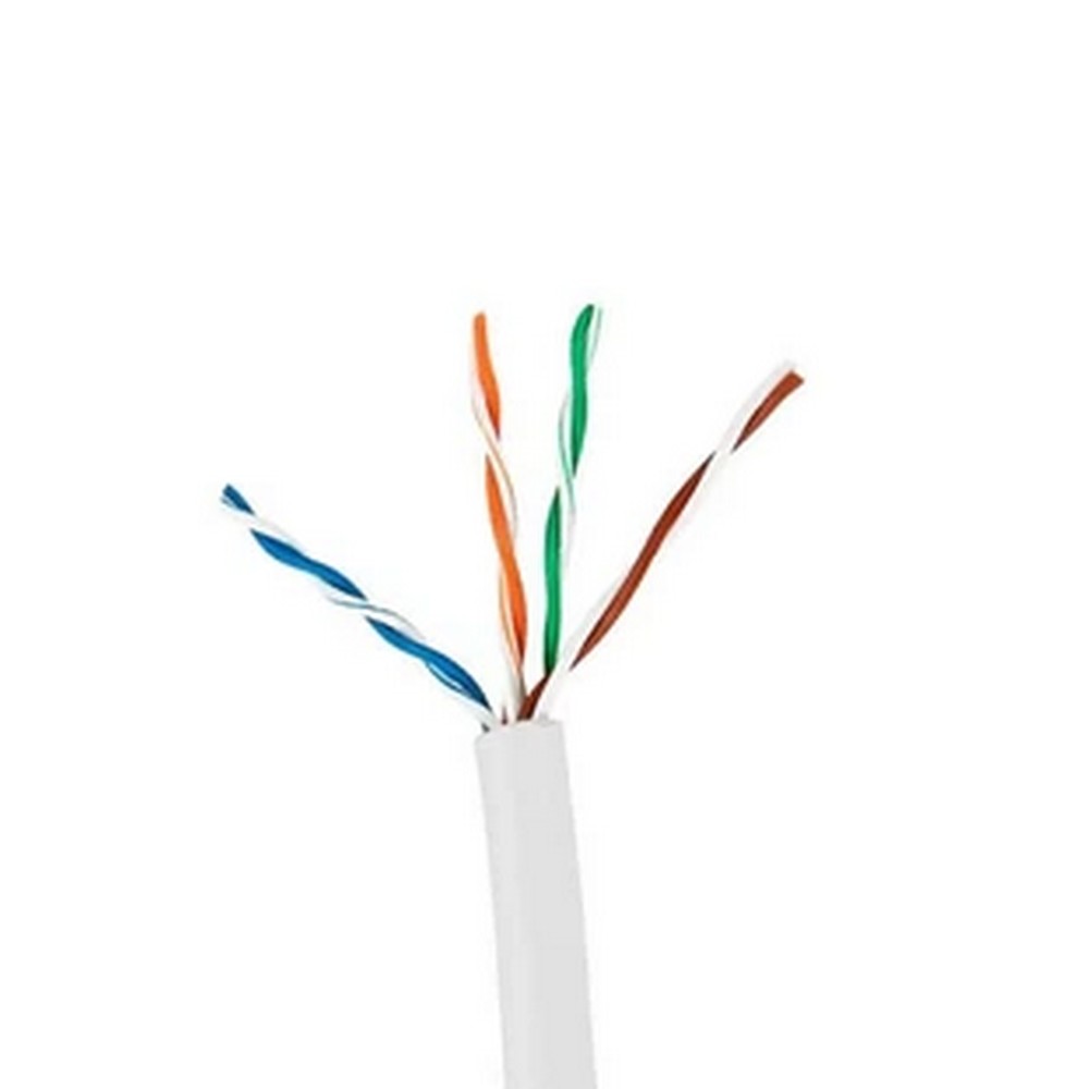 Cabo de Rede 24AWG Telecam Cat.5E 4 Pares Branco 210800102 Vendido por Metro 100% Cobre Homologado ANATEL