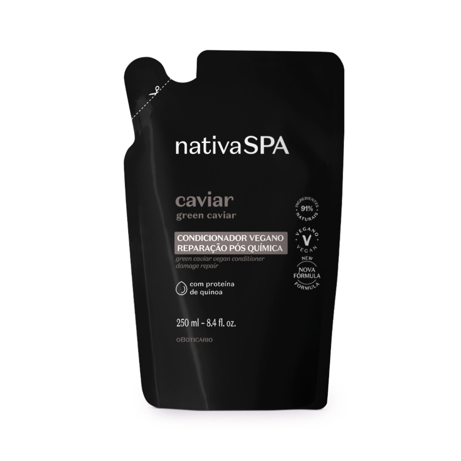 Refil Condicionador Nativa SPA Caviar Reparação Pós Química 250ml