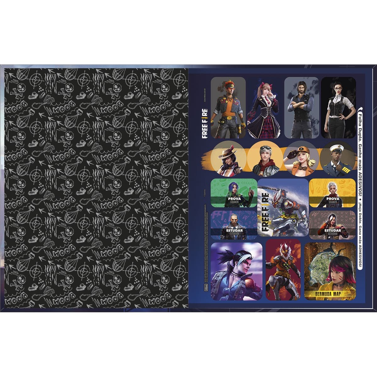 Caderno Brochura Tilibra Capa Dura Universitário Free Fire 80 Folhas 1x1 Sortido