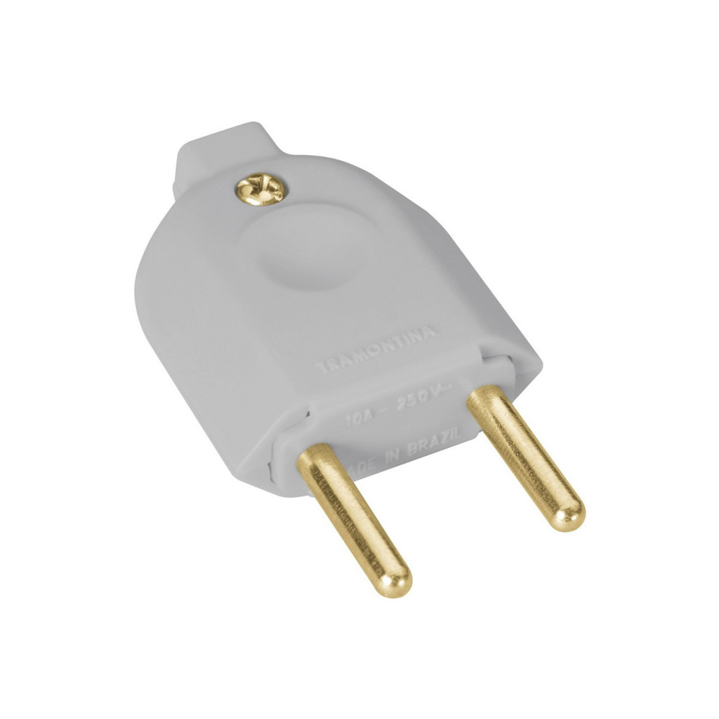 Plug Macho Tramontina 2 Pinos Redondo 10 Amperes Branco - 57402/202 - 131531 - Unitário
