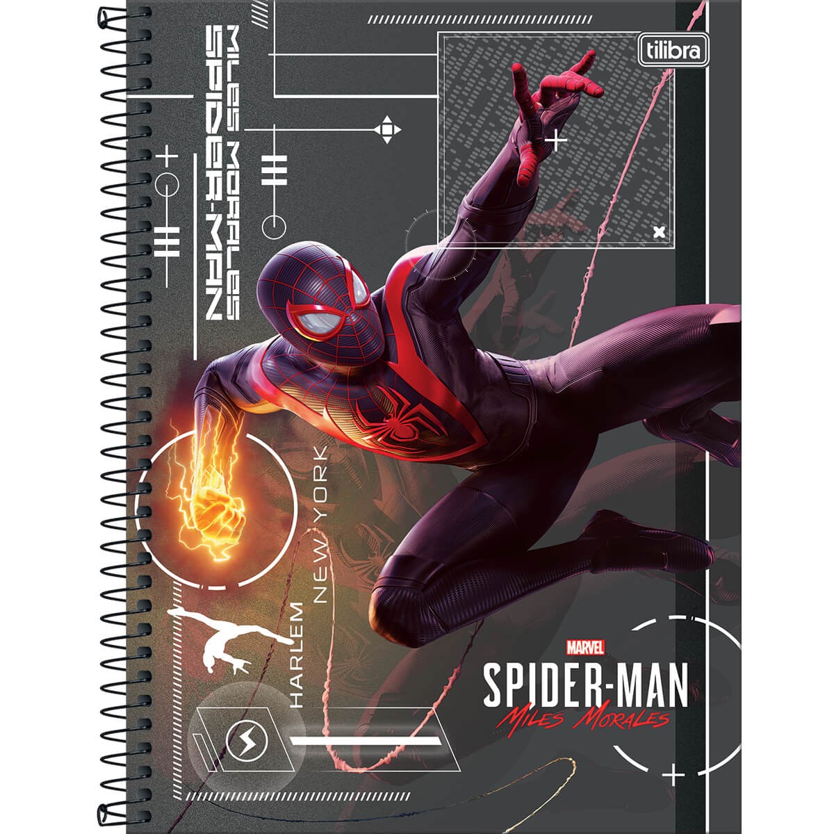 Caderno Universitário Tilibra Spider Game Capa Dura 80 Folhas 1 Matéria Sortido