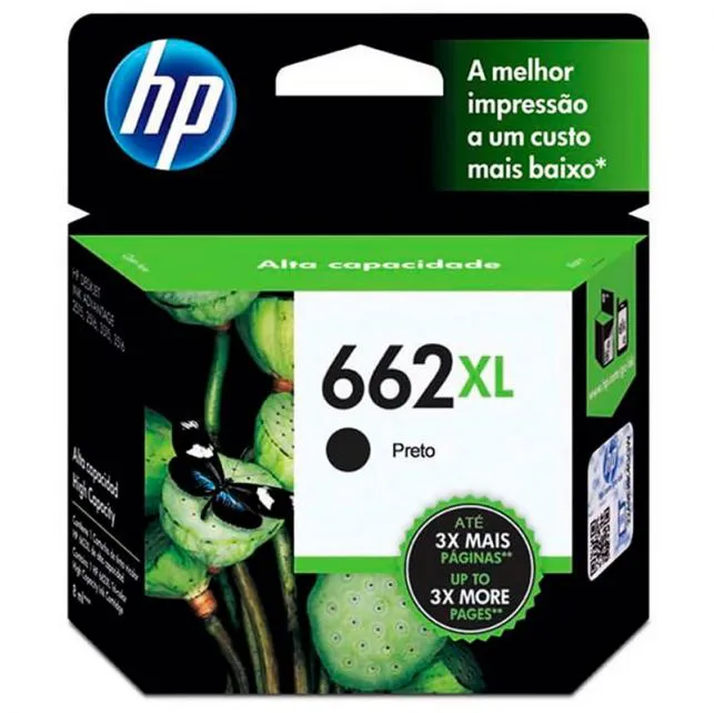 Cartucho de Tinta HP 662XL Advantage Original de Alta Capacidade 6,5ml Preto