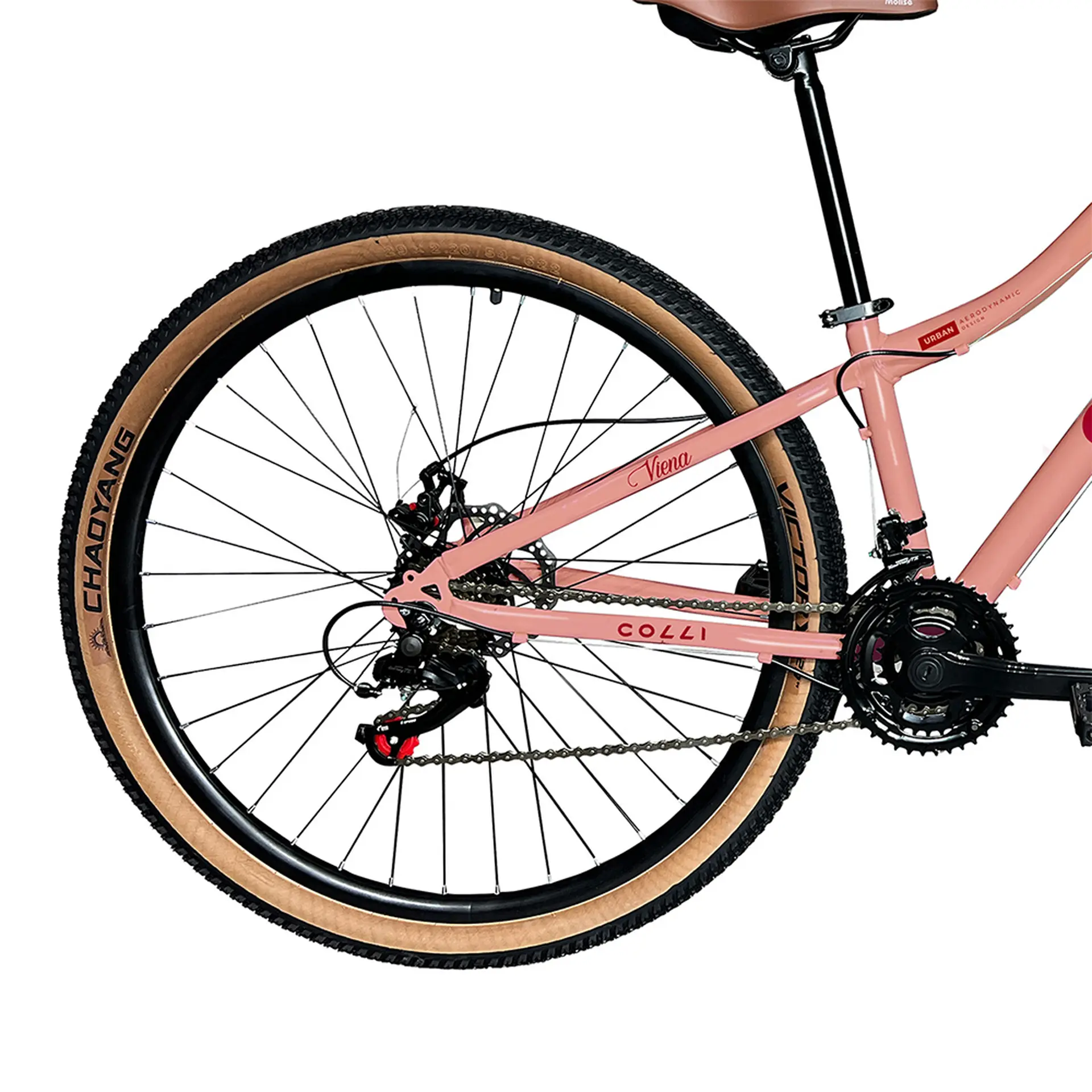 Bicicleta Aro 29 Colli Viena 21 Marchas Freio a Disco com Cestinha - ROSA BLUSH