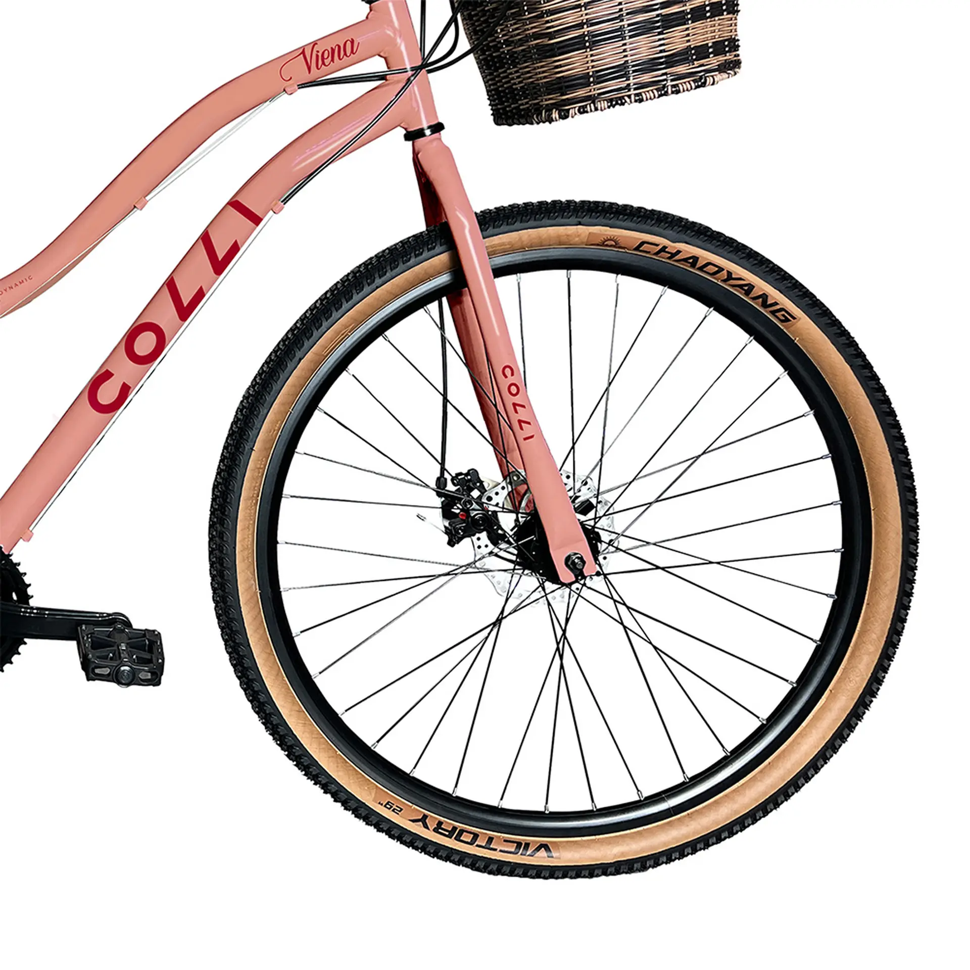 Bicicleta Aro 29 Colli Viena 21 Marchas Freio a Disco com Cestinha - ROSA BLUSH