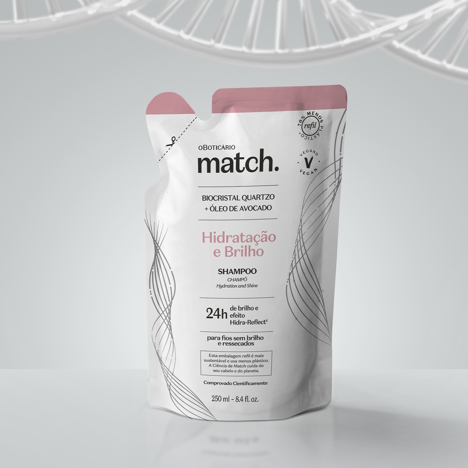 Refil Shampoo Match Hidratação e Brilho 250ml
