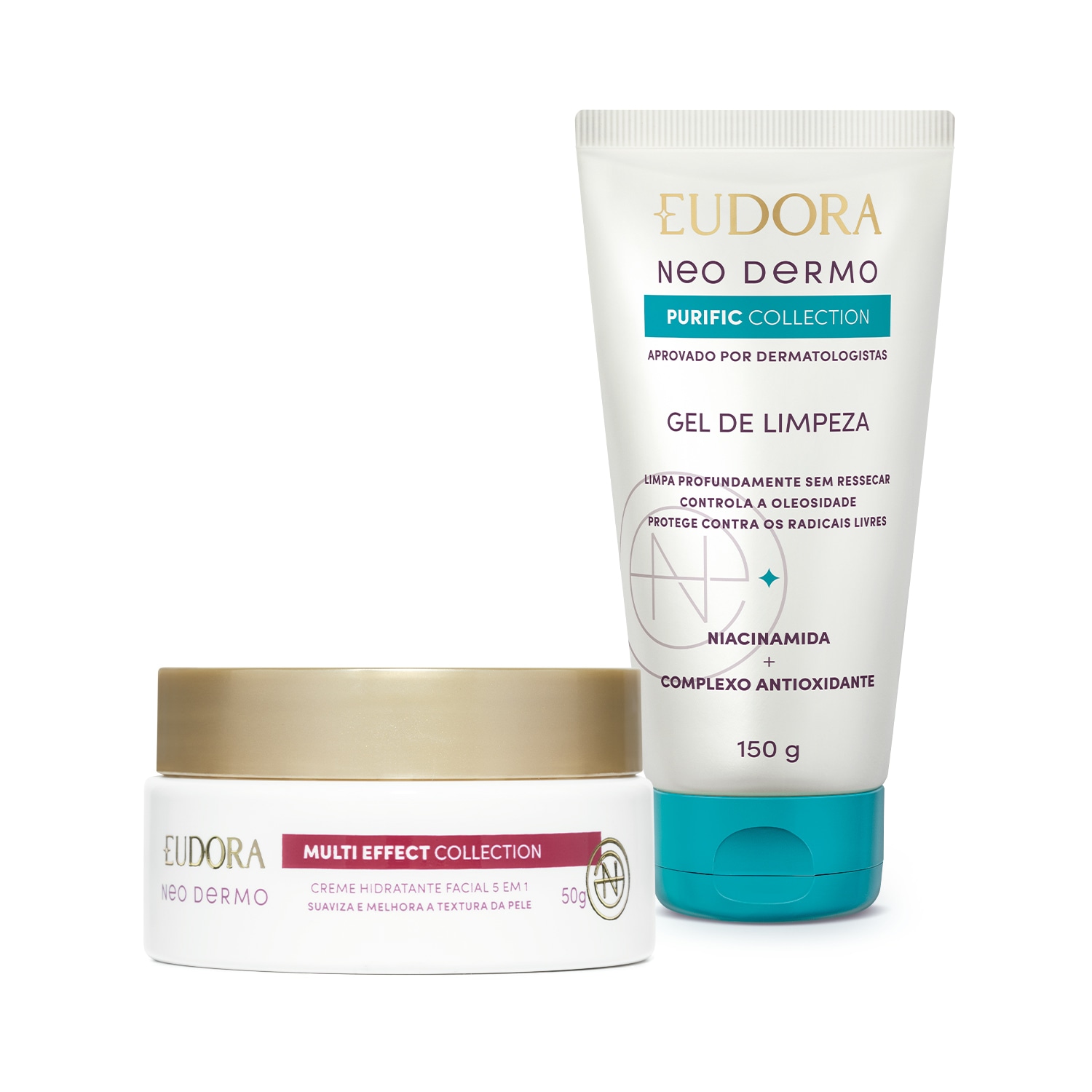 Combo Neo Dermo: Creme Hidratante Facial 50g + Gel de Limpeza 150g