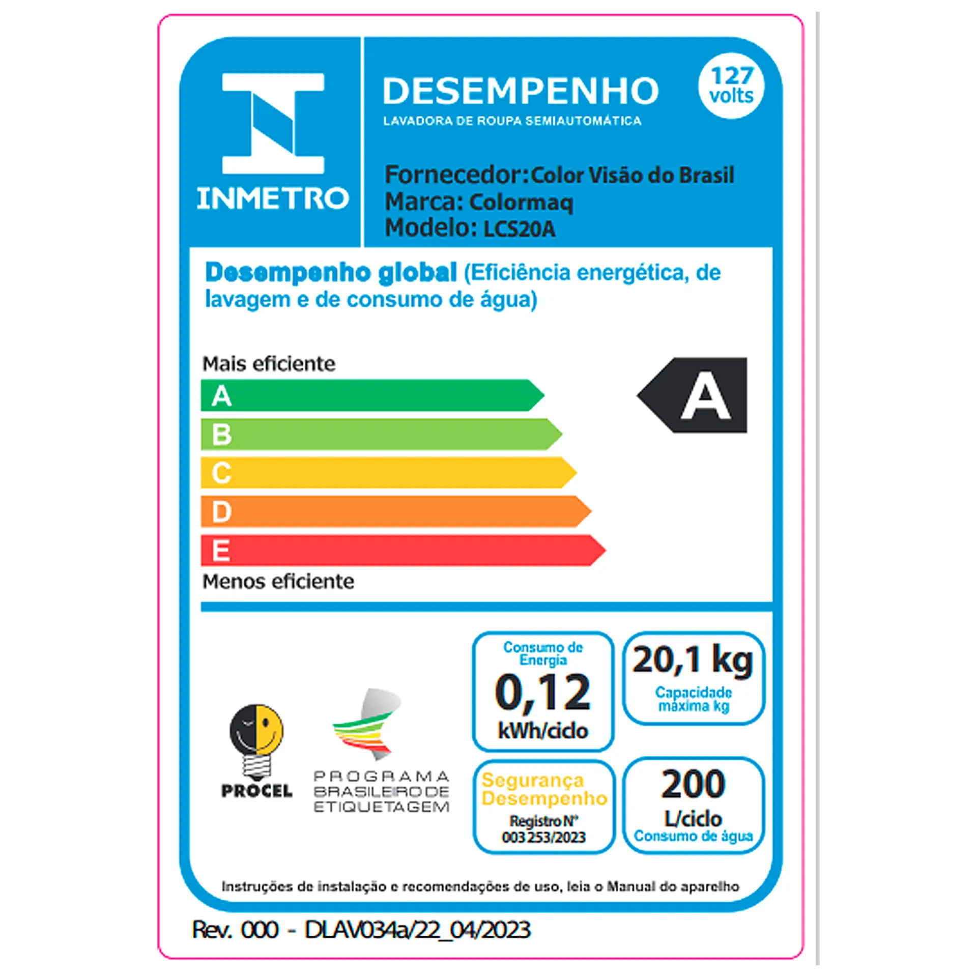 Tanquinho Colormaq EcoMax 20kg Semiautomático Turbilhonamento LCS 20 - Prata - 110 Volts