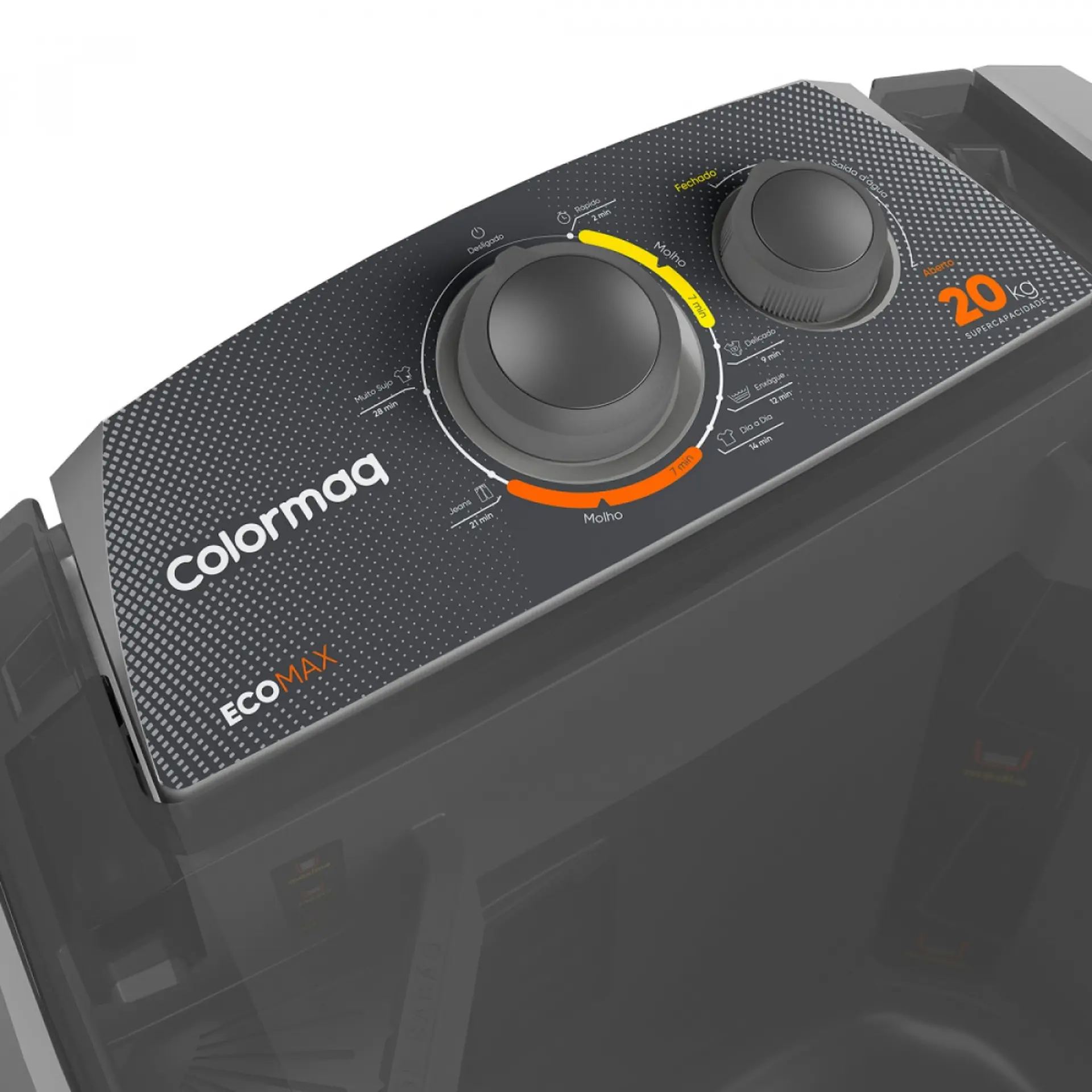 Tanquinho Colormaq EcoMax 20kg Semiautomático Turbilhonamento LCS 20 - Prata - 110 Volts