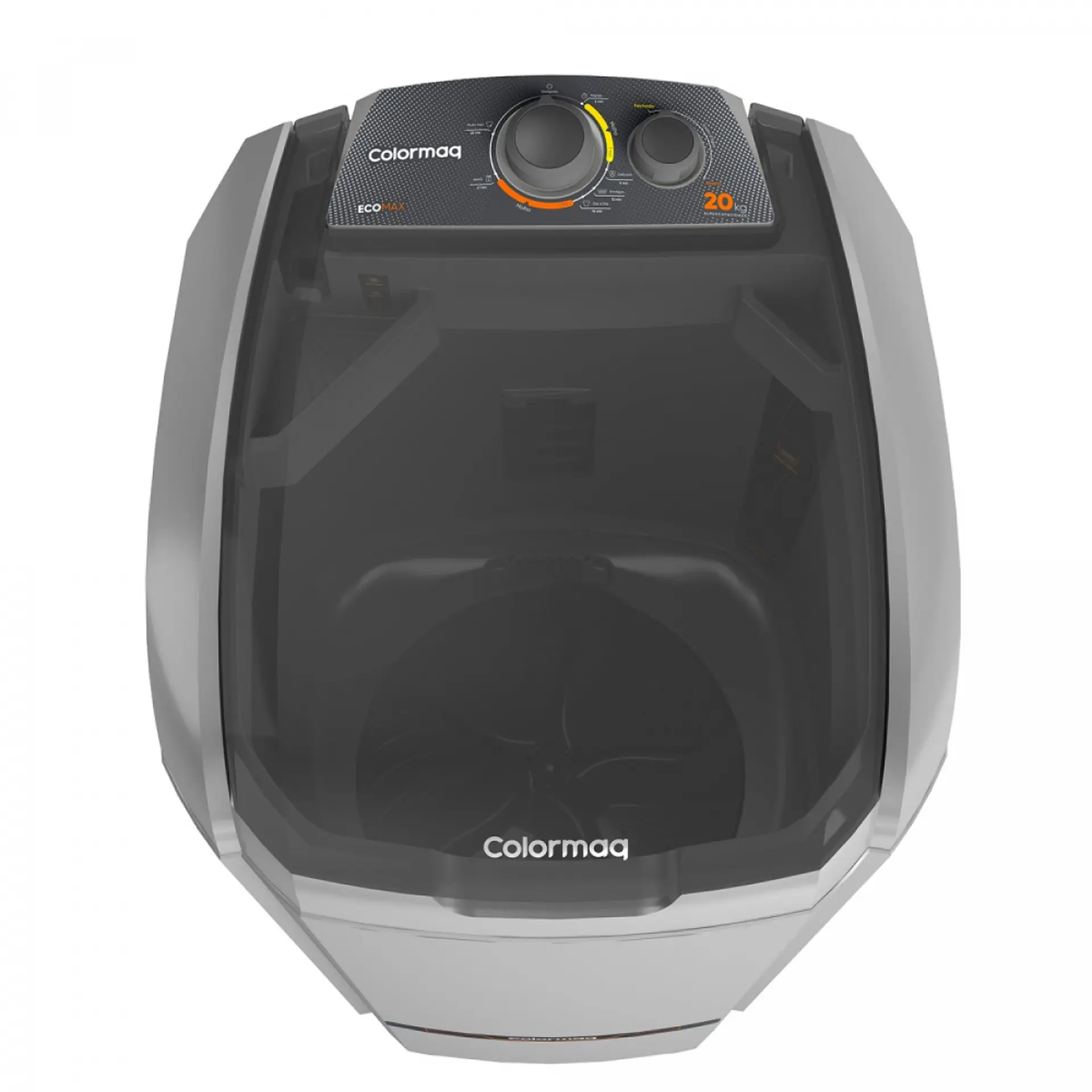 Tanquinho Colormaq EcoMax 20kg Semiautomático Turbilhonamento LCS 20 - Prata - 110 Volts