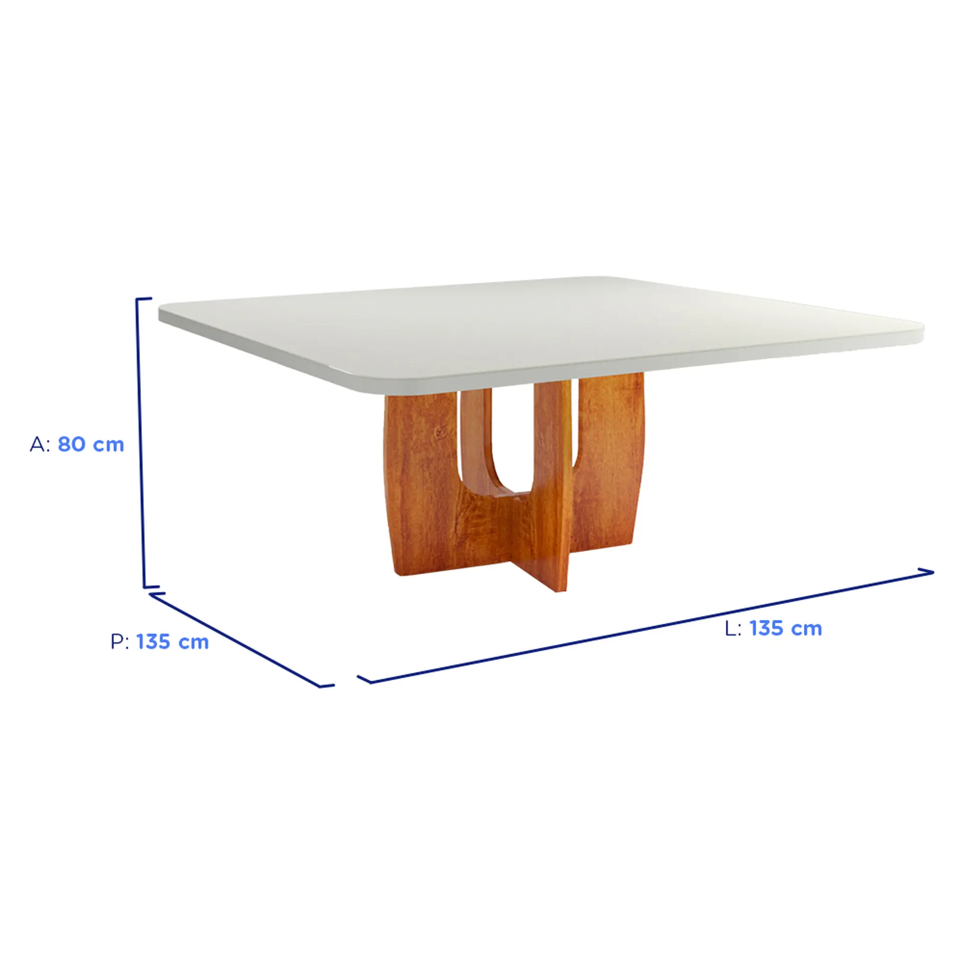 Conjunto de Mesa 8 Cadeiras Tampo MDF Vidro Luxury Bom Pastor - Naturale Off/Cinza