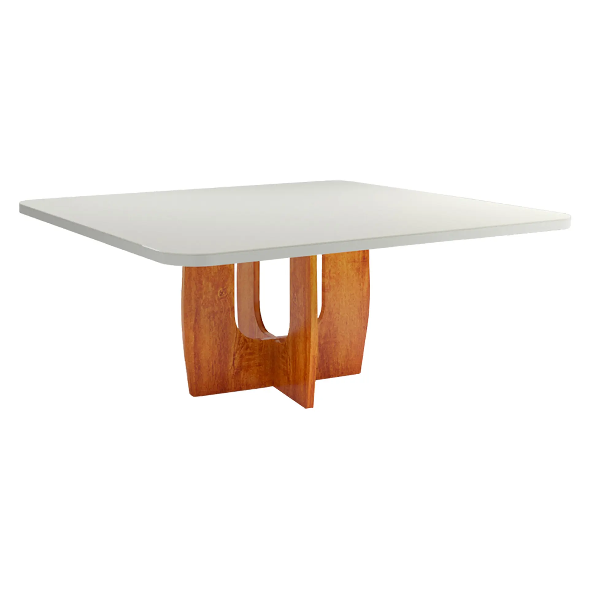 Conjunto de Mesa 8 Cadeiras Tampo MDF Vidro Luxury Bom Pastor - Naturale Off/Cinza