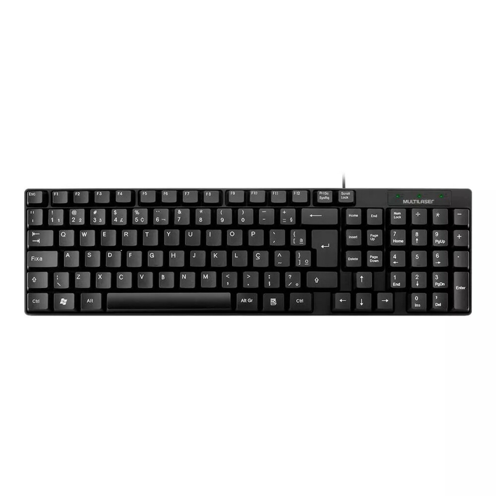Teclado USB Slim Multilaser Preto - TC193 - Vendido Unitário