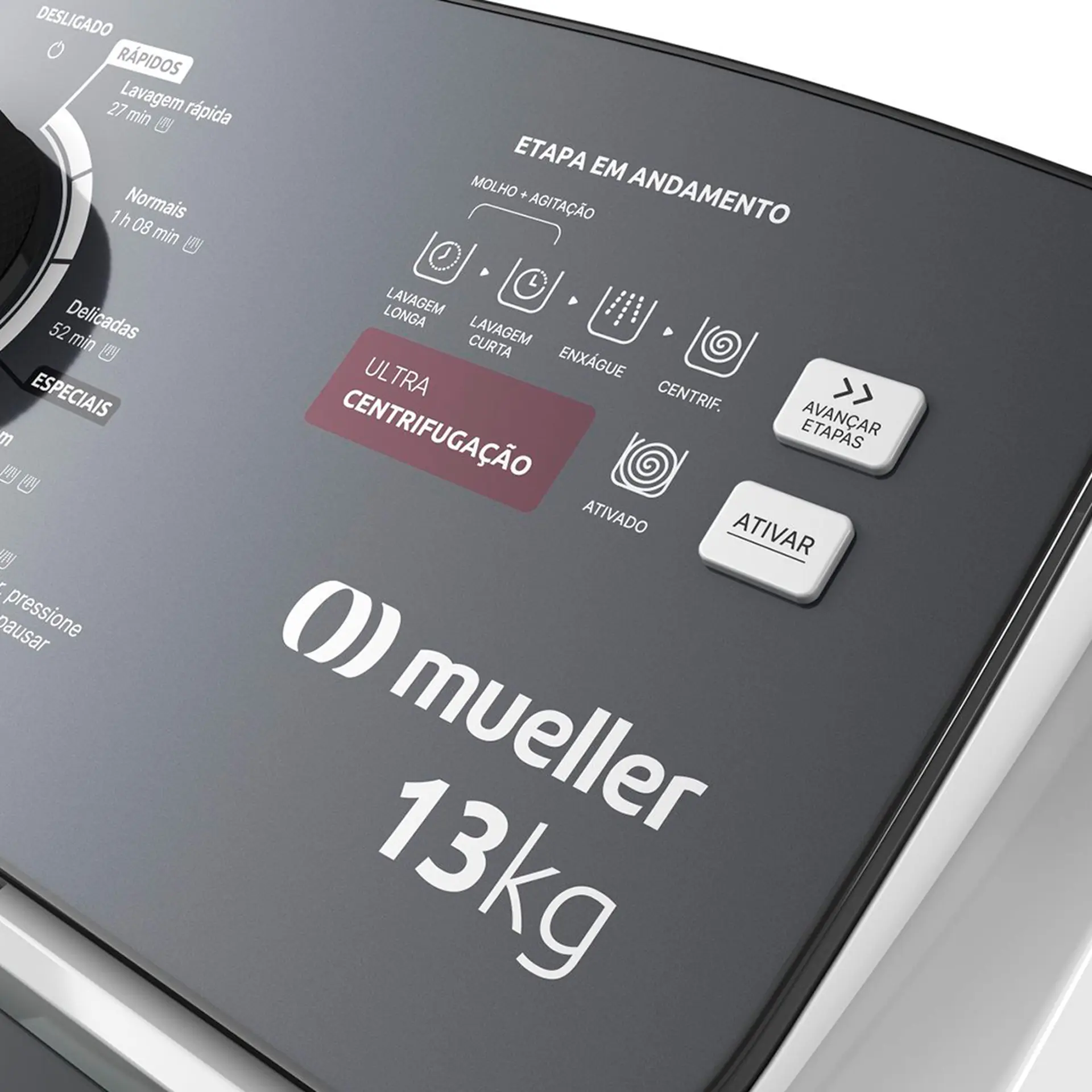 Máquina de Lavar Mueller 13kg Automática 11 Programas MLA13 - Branco - 110 Volts