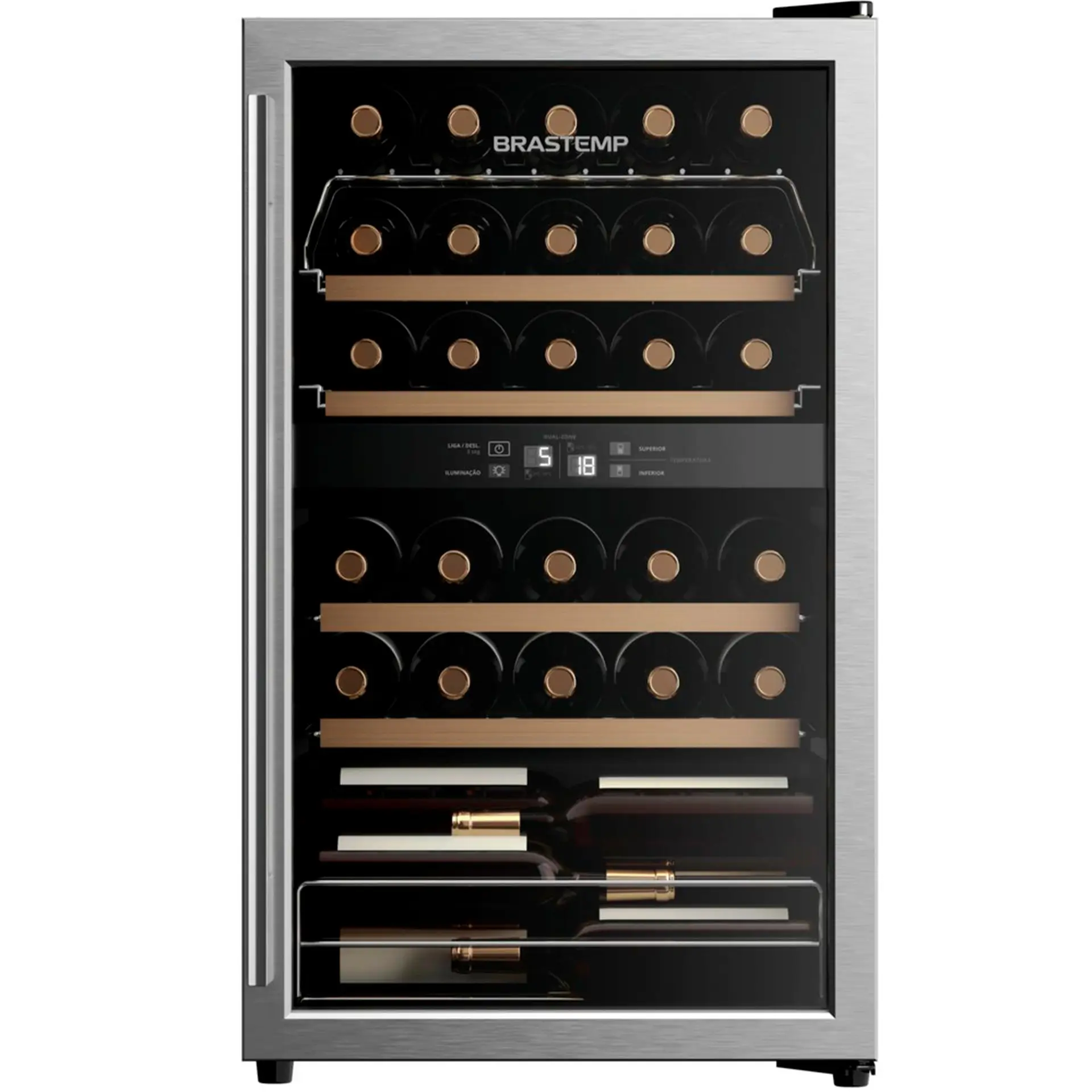 Adega de Vinhos Climatizada Brastemp 33 Garrafas com Painel Touch BZB33BE - Preto - 110 Volts
