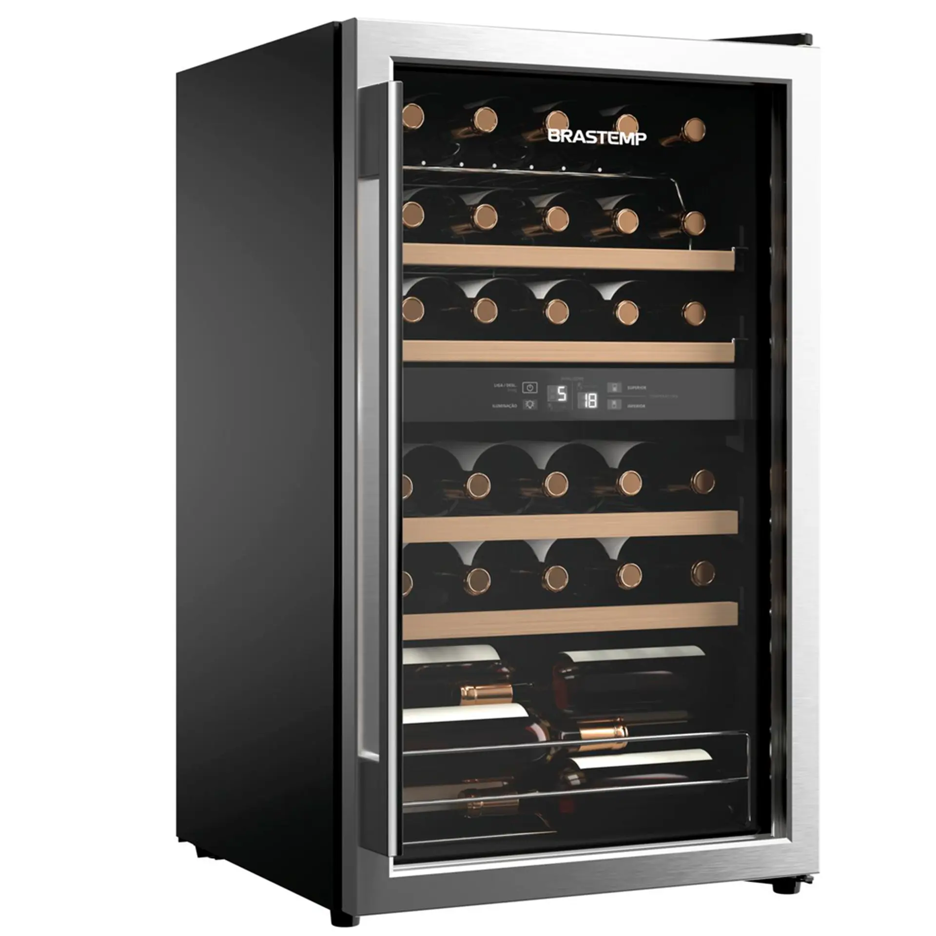 Adega de Vinhos Climatizada Brastemp 33 Garrafas com Painel Touch BZB33BE - Preto - 110 Volts