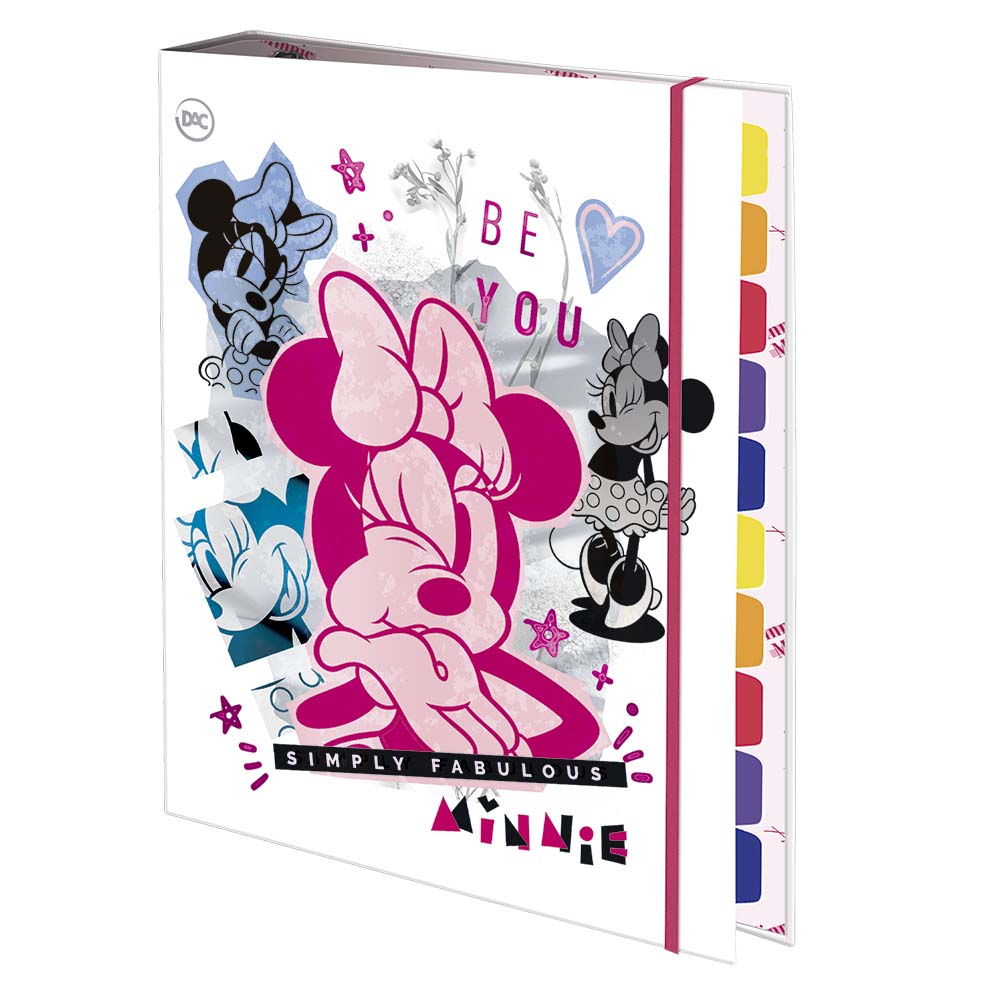 Caderno Fichário DAC Universitário Minnie Mouse com Elástico 48 Folhas