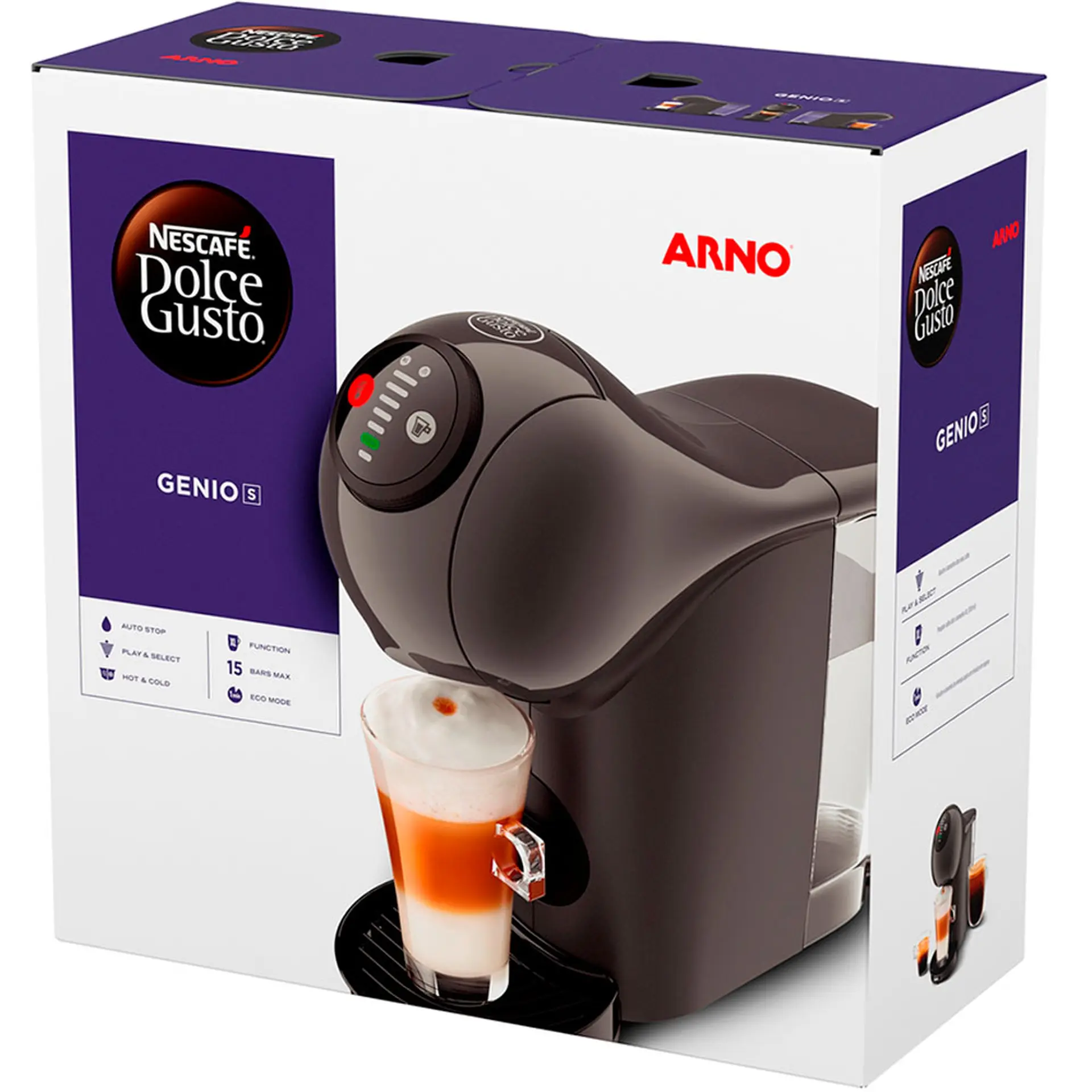 Cafeteira Expresso Arno Dolce Gusto Genio S Basic Multibebidas Digital DGS5 - Grafite - 110 Volts