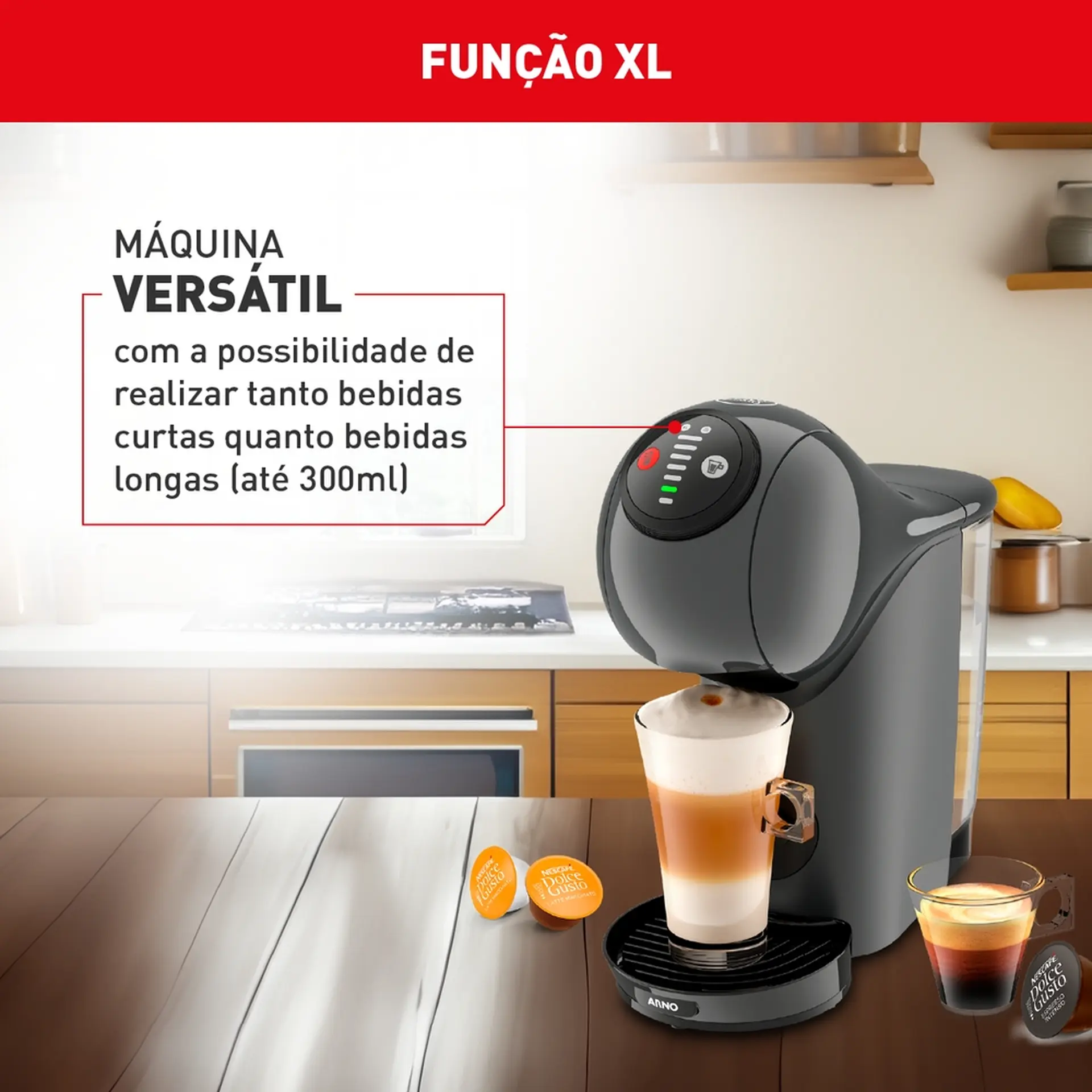 Cafeteira Expresso Arno Dolce Gusto Genio S Basic Multibebidas Digital DGS5 - Grafite - 110 Volts