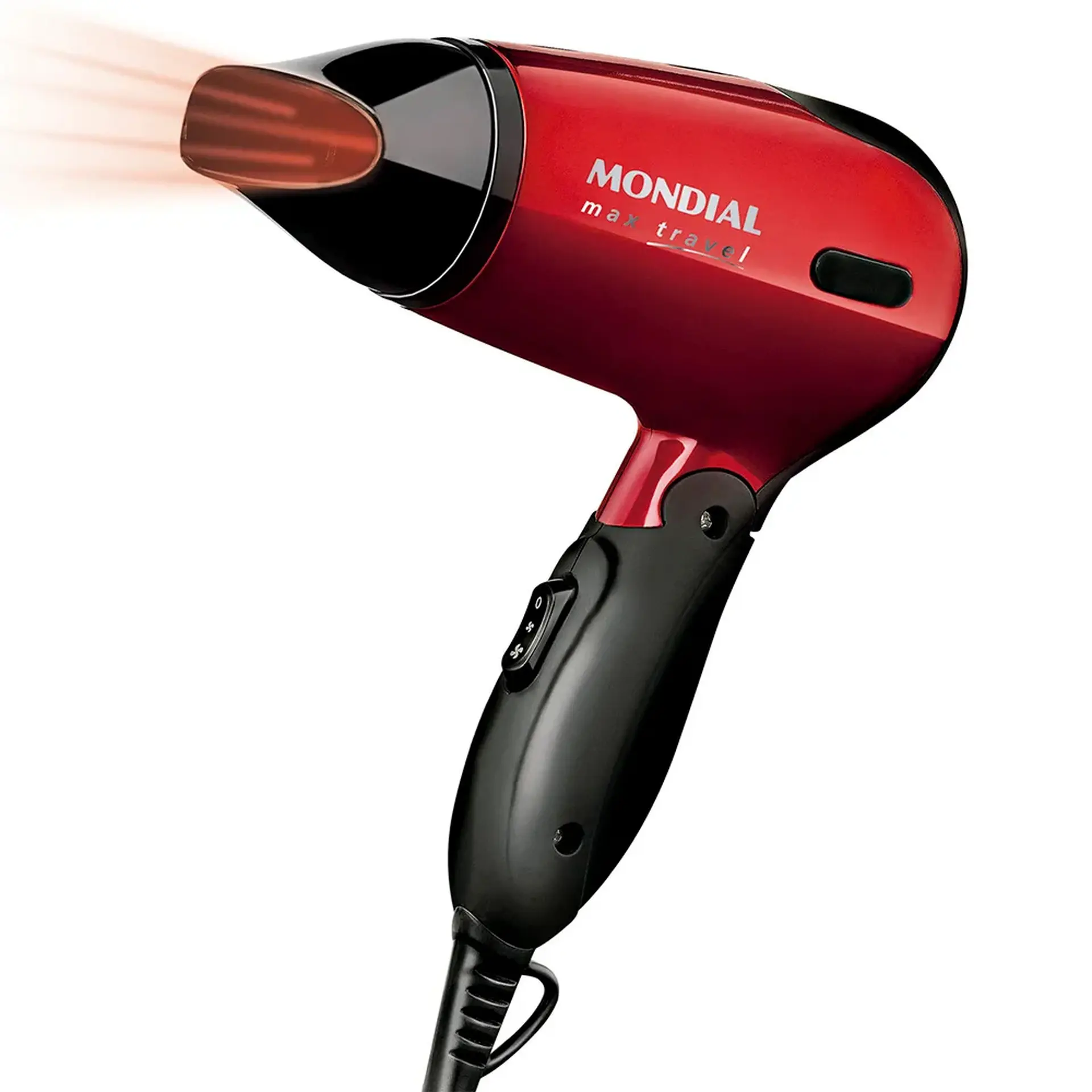 Secador de Cabelo Mondial Max Travel SC-10 Cabo Dobrável 1200W - Vermelho/Preto - Bivolt