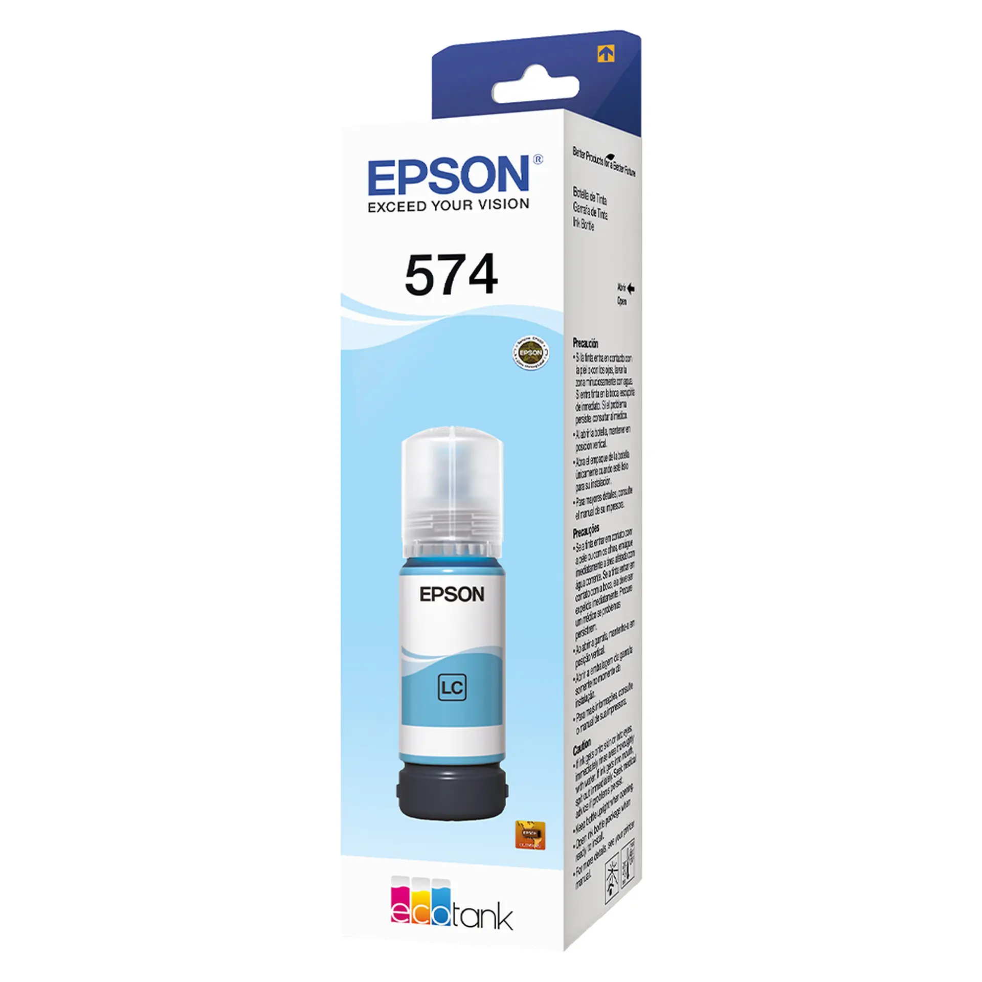 Refil para Tanque de Tinta Epson Ciano Claro 574 até 2.100 Fotografias