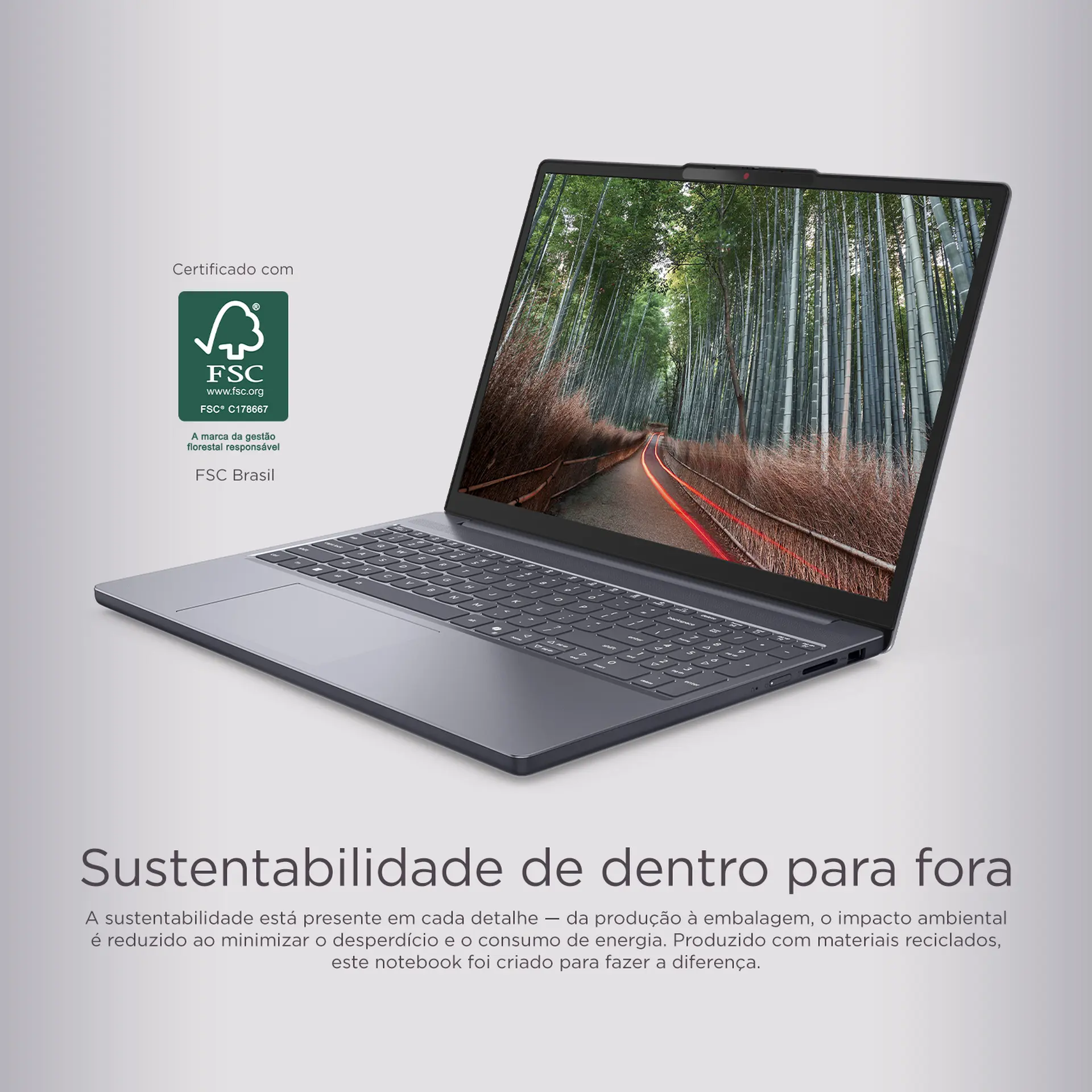 Notebook Lenovo IdeaPad Slim i3 I5 W11 8GB 512Gb SSD 15.3" 83NS0002BR - Cinza - Bivolt